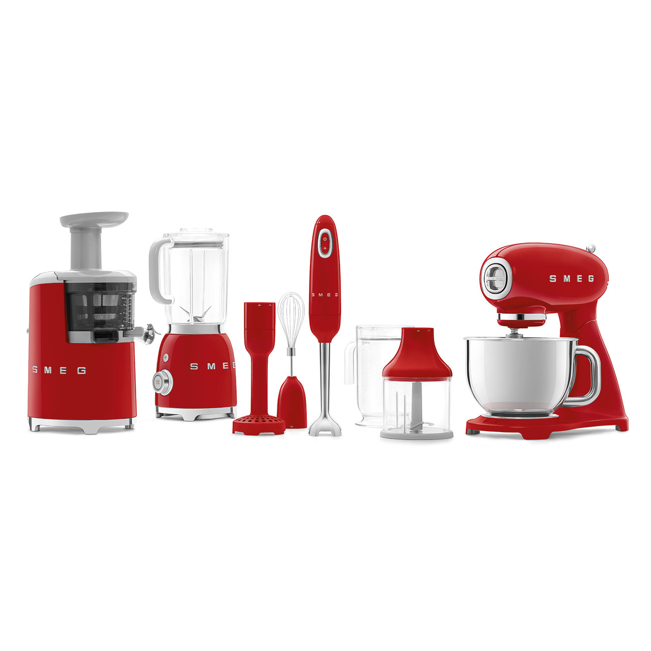 Keukenrobot SMEG SMF03RDEU 50's Style / Full Colour Rood