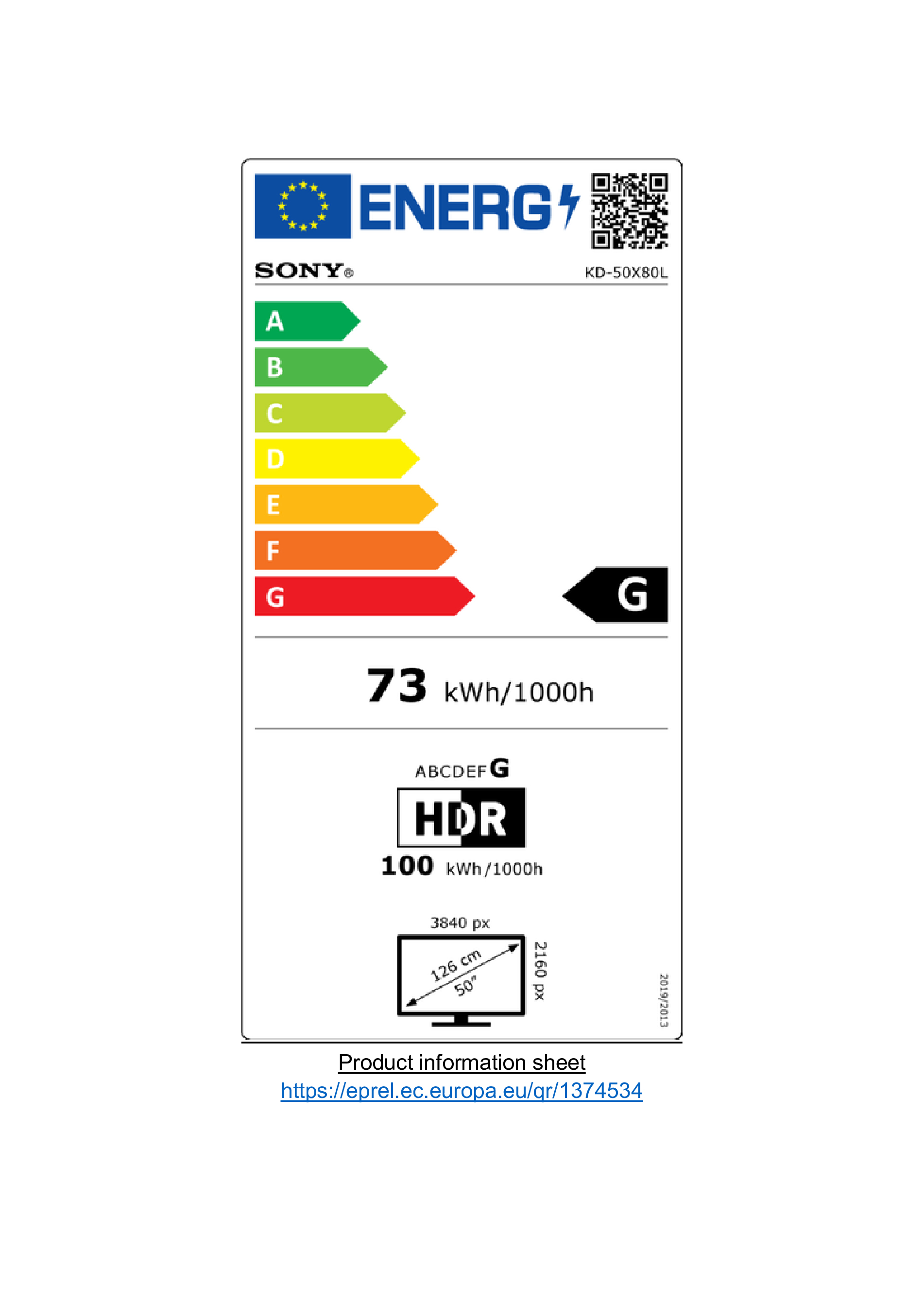 LED TV SONY KD50X80LPAEP