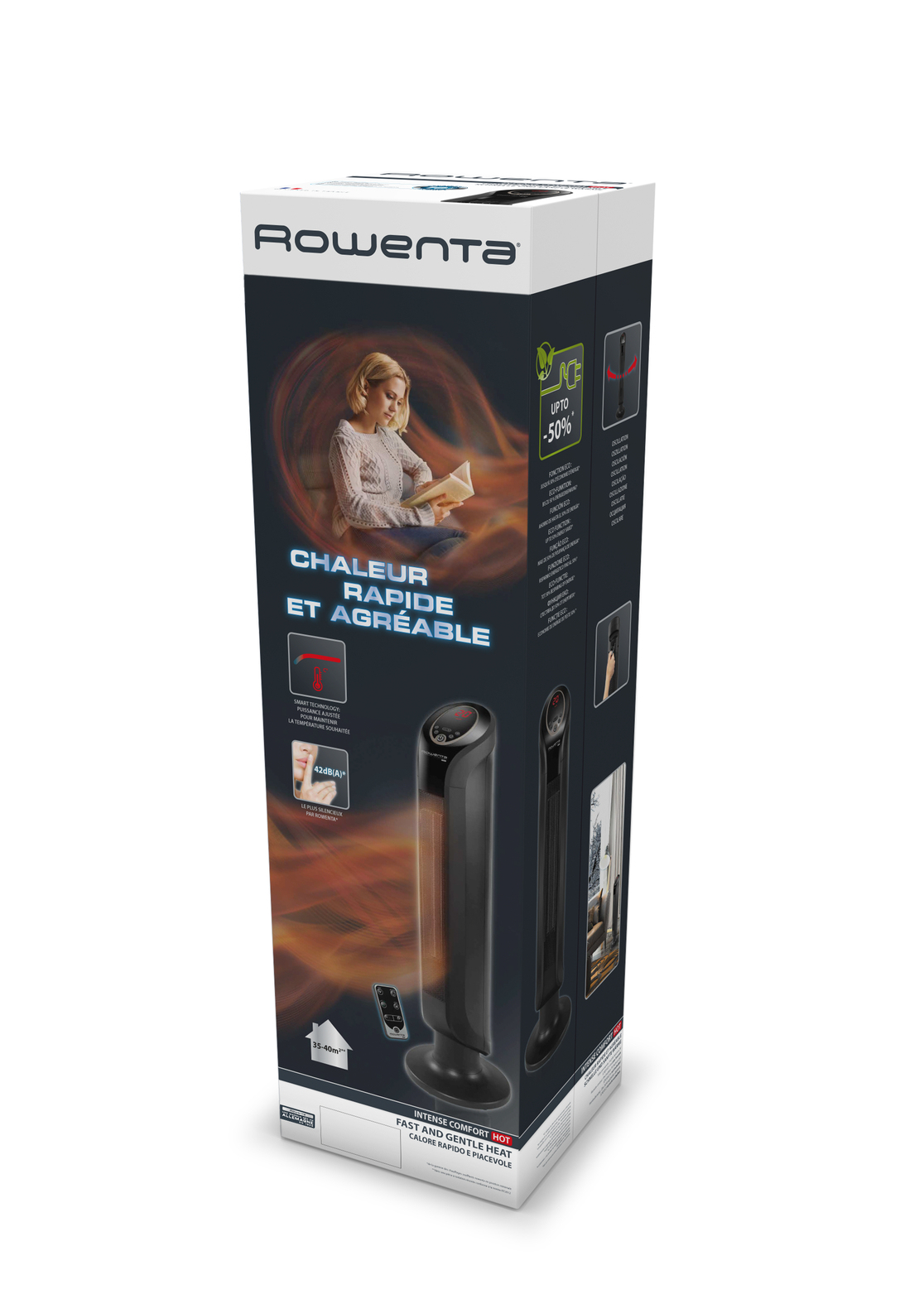 Rowenta Intense Comfort Hot SO9420 Intérieure Noir 2400 W Chauffage de ventilateur électrique