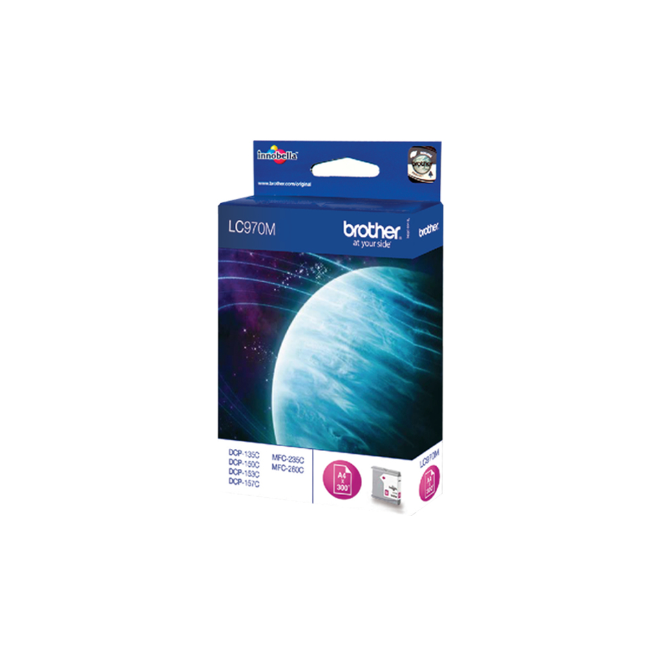 Inktpatroon BROTHER LC-970M 300 pagina's Magenta