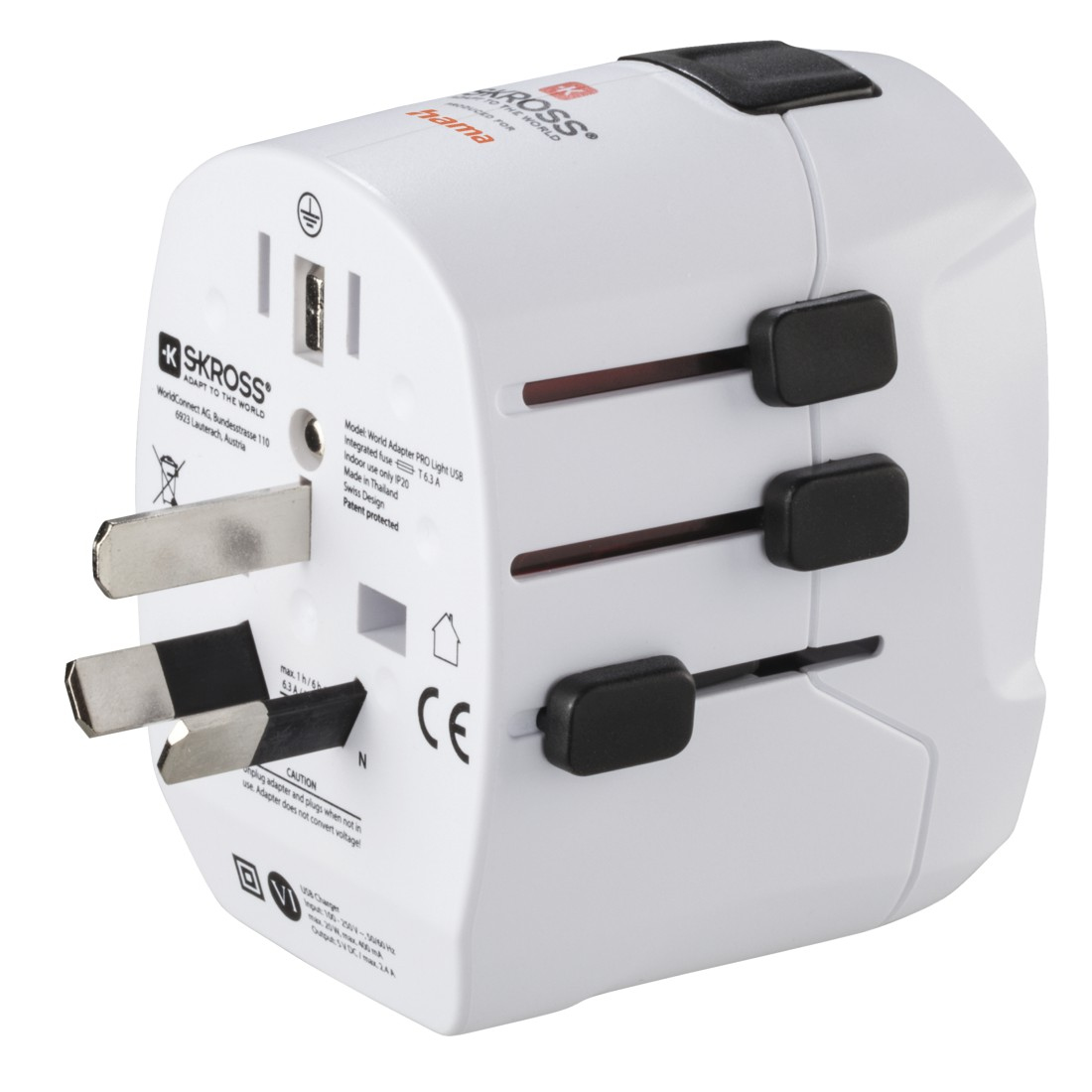 Hama WORLD Reisadapter 'World Travel Pro' + 2x USB-A
