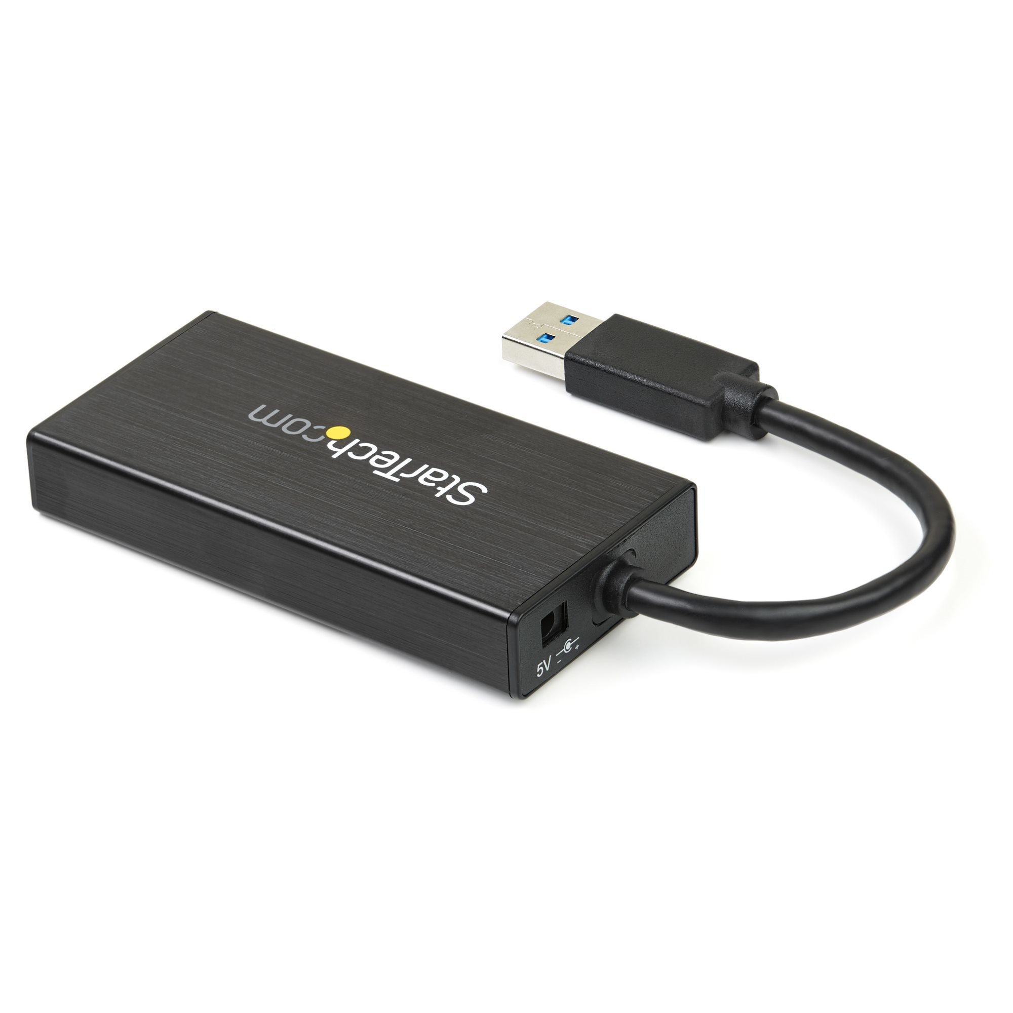 StarTech.com 3-poorts draagbare USB 3.0-hub plus Gigabit Ethernet - 5Gbps - aluminium met geintegreerde kabel