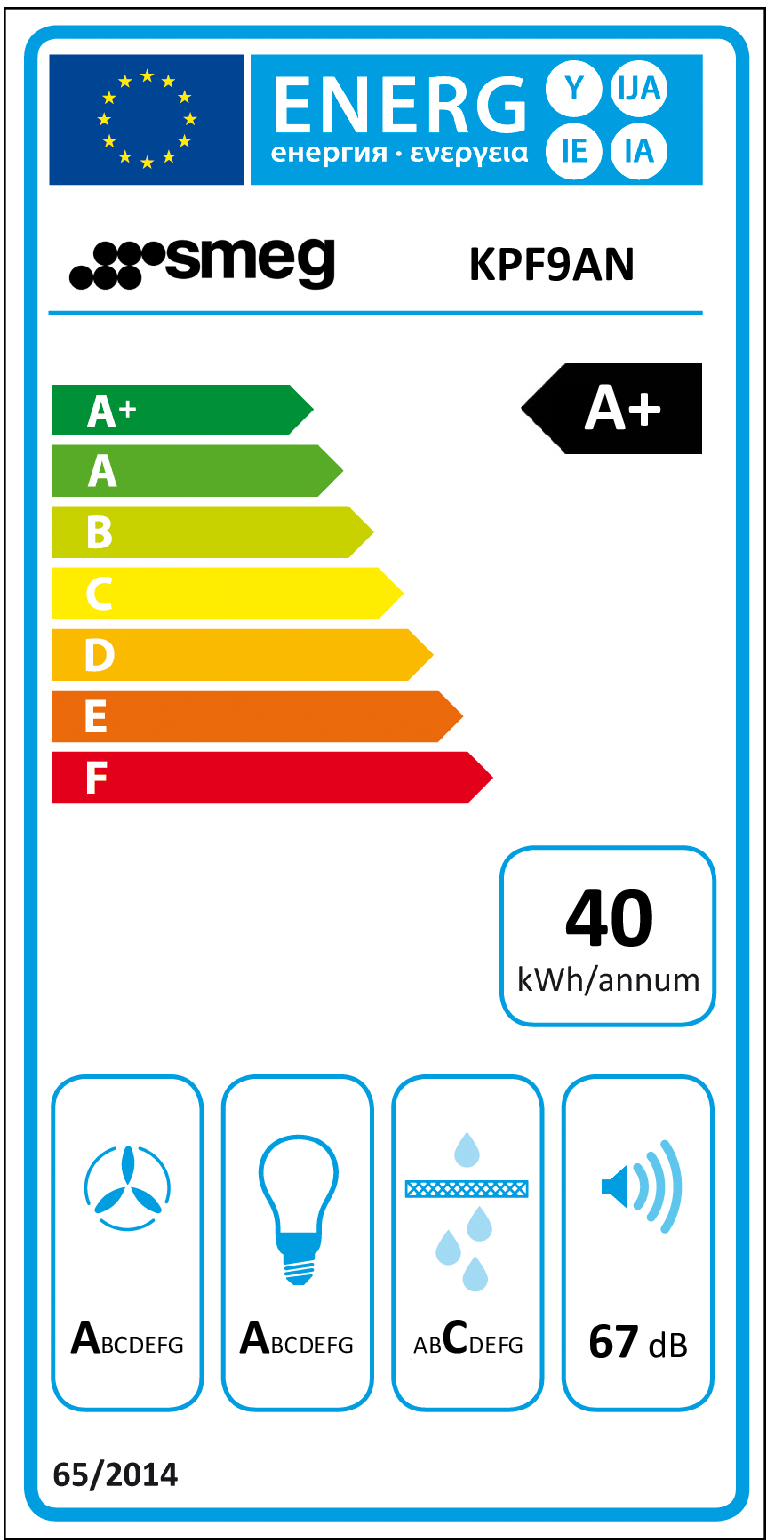 Dampkap BI SMEG  KPF9AN / 90cm / Antraciet / A+