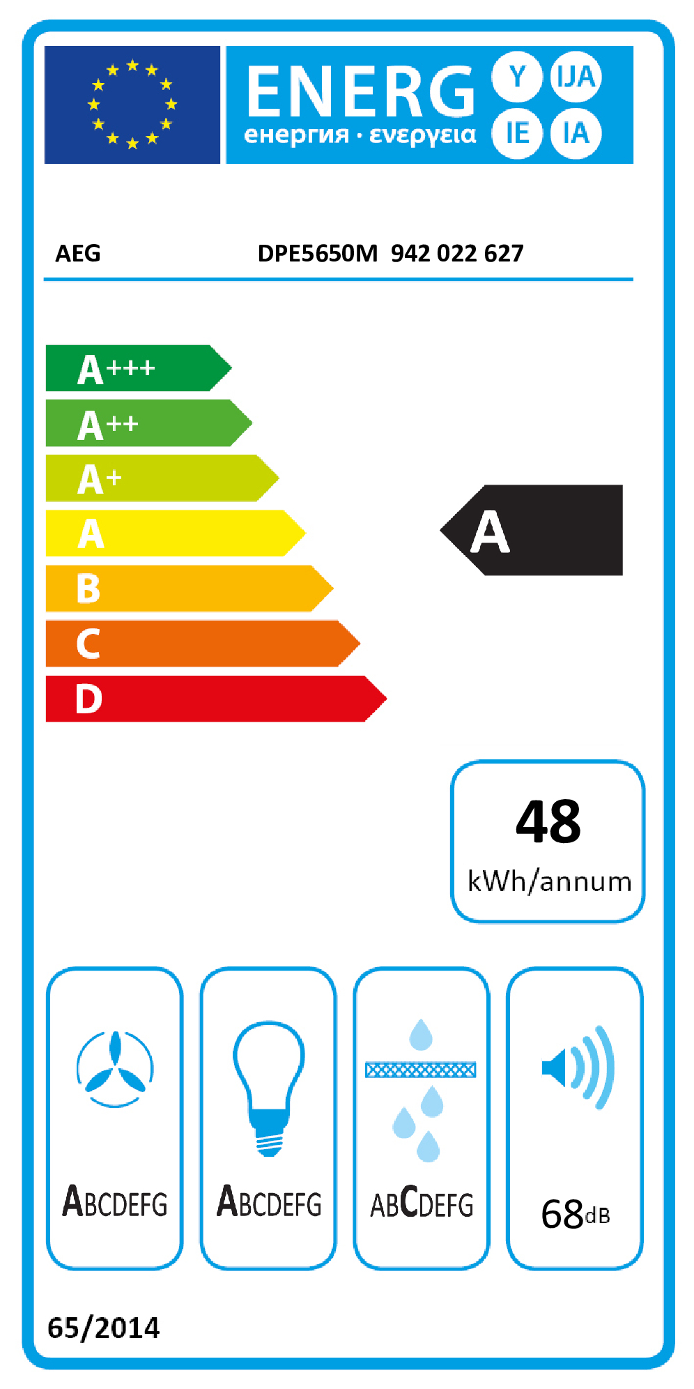 AEG DPE5650M Semi-intégrée (semi-encastrée) Acier inoxydable 600 m³/h