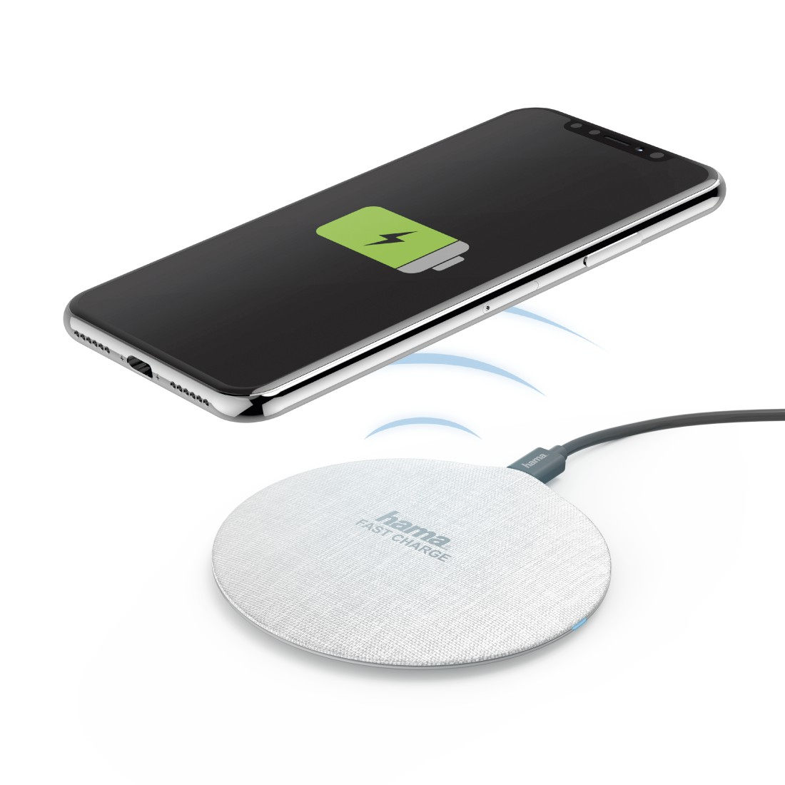 Hama Chargeur sans fil FC10 Metal, crème