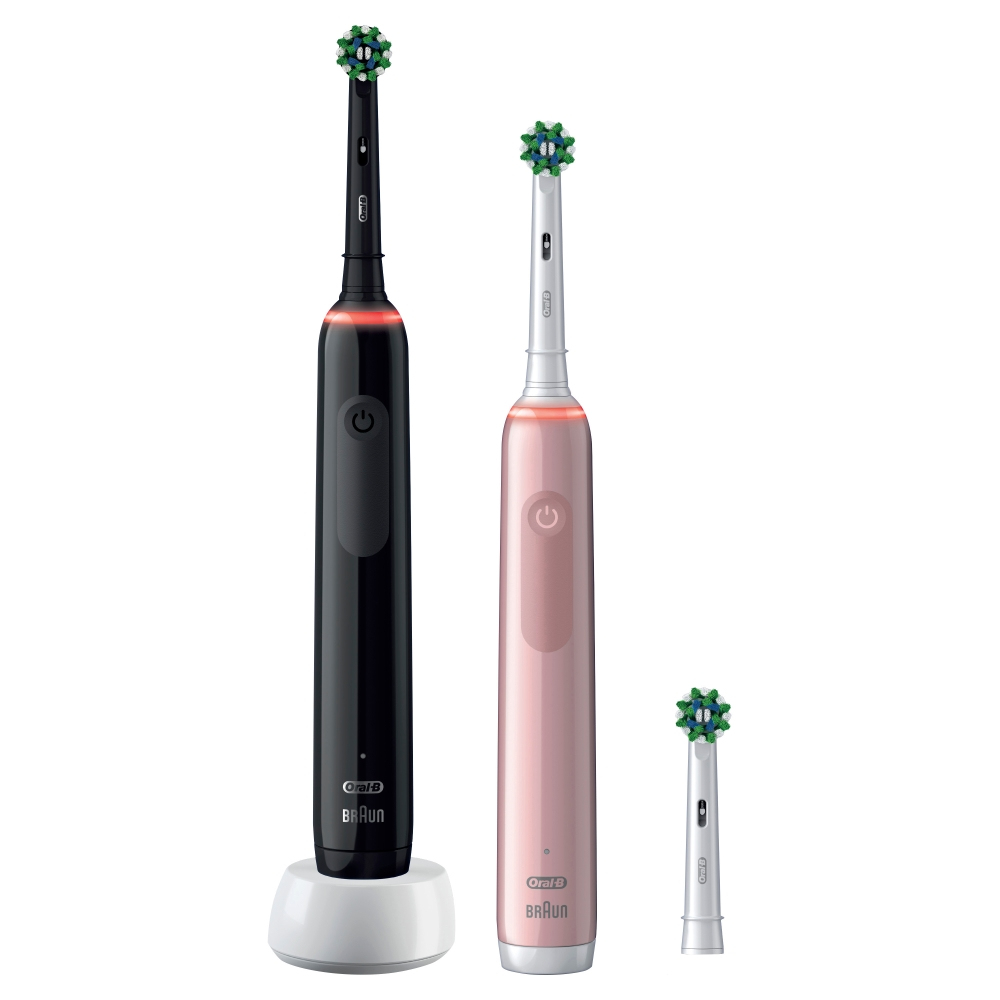 Elektrische tandenborstel ORAL-B Pro 3-3900 / Duopack / Zwart & Roze