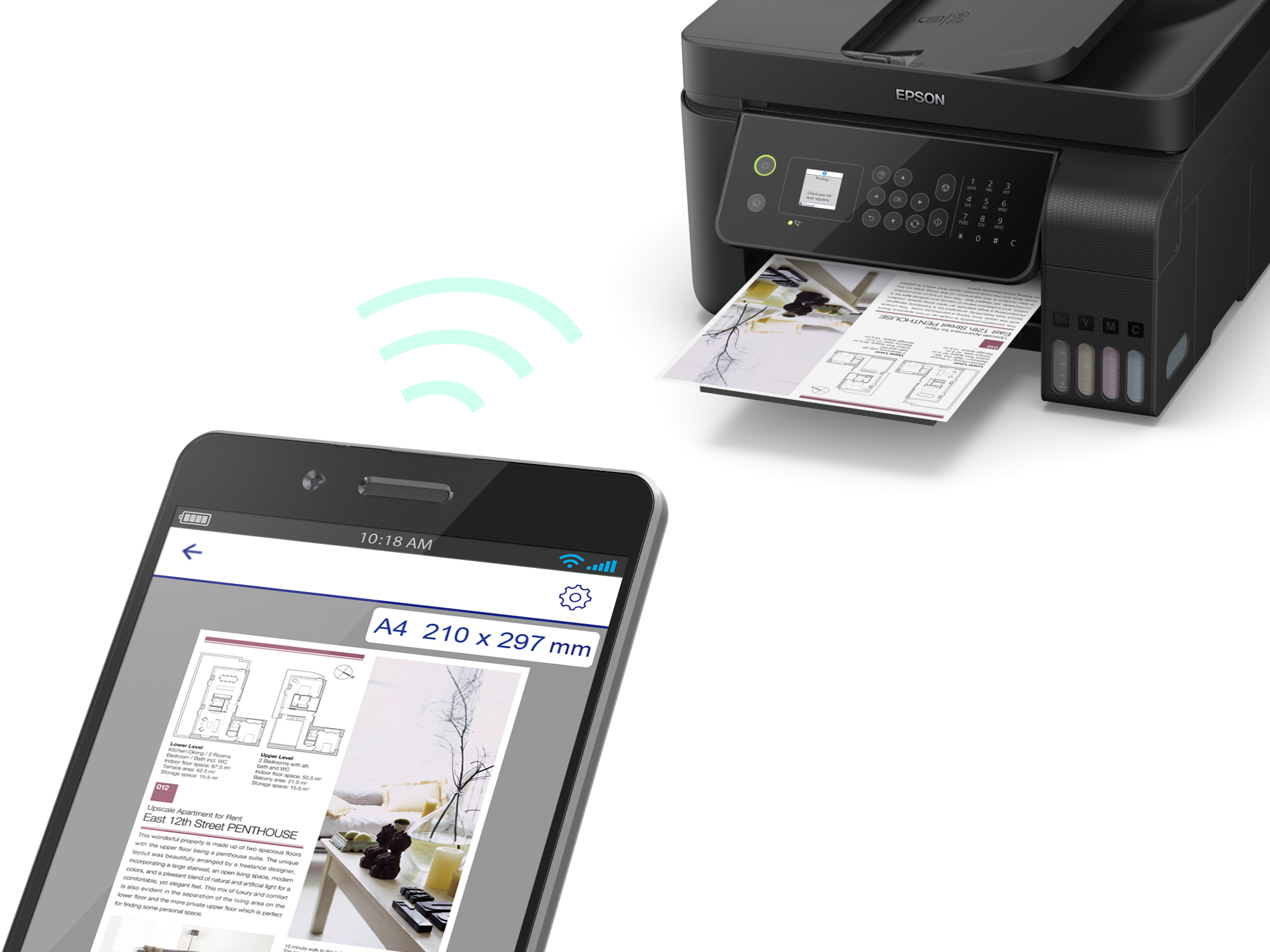 Printer Inkjet EPSON EcoTank ET-4700 AIOADF Kleur A4