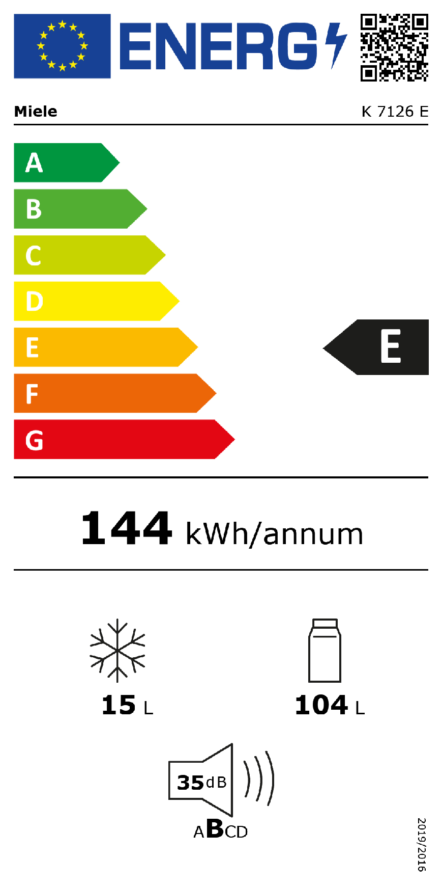 Miele Koelvriescombi inbouw K7126E