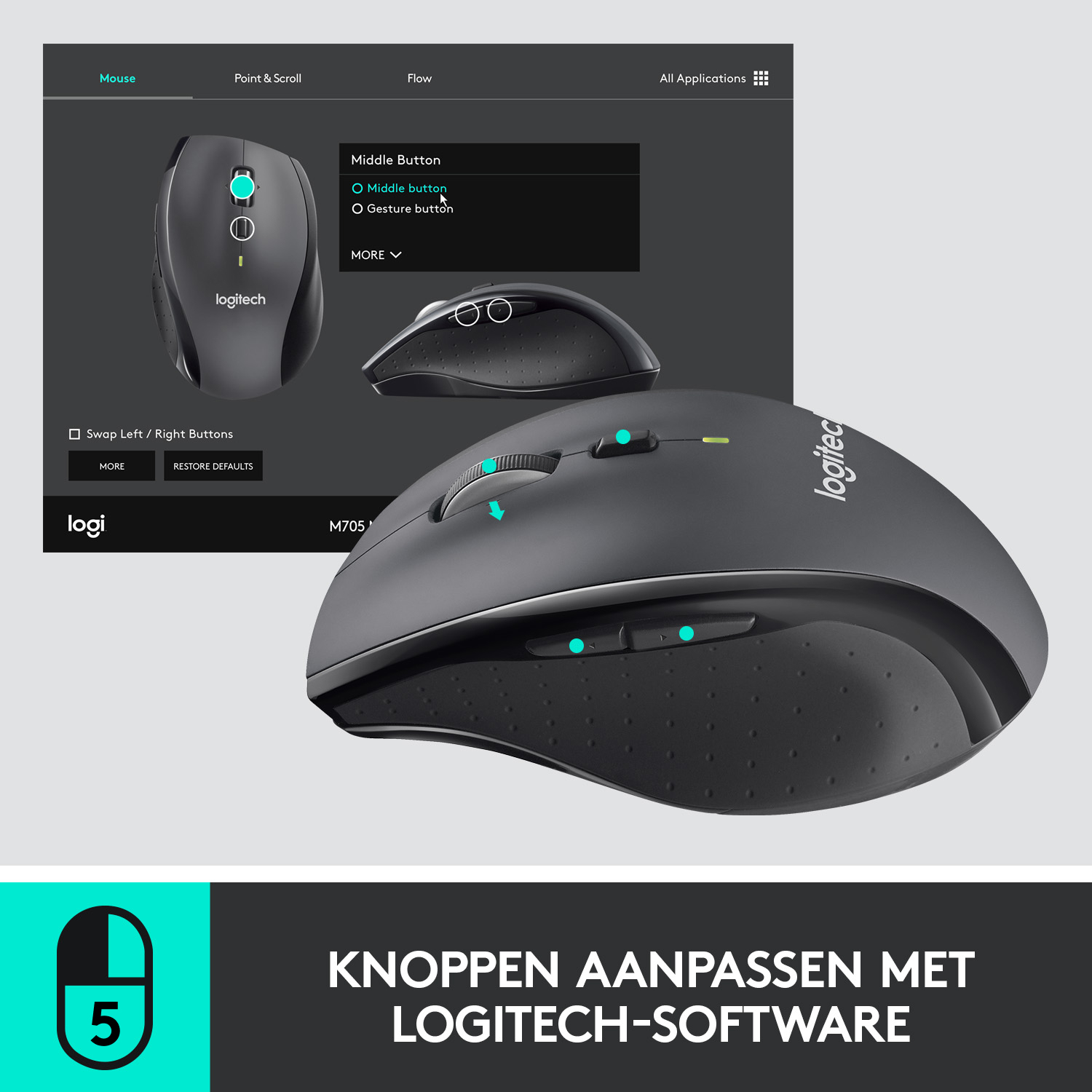 Muis Logitech (910-001949) M705 Wirel Silver