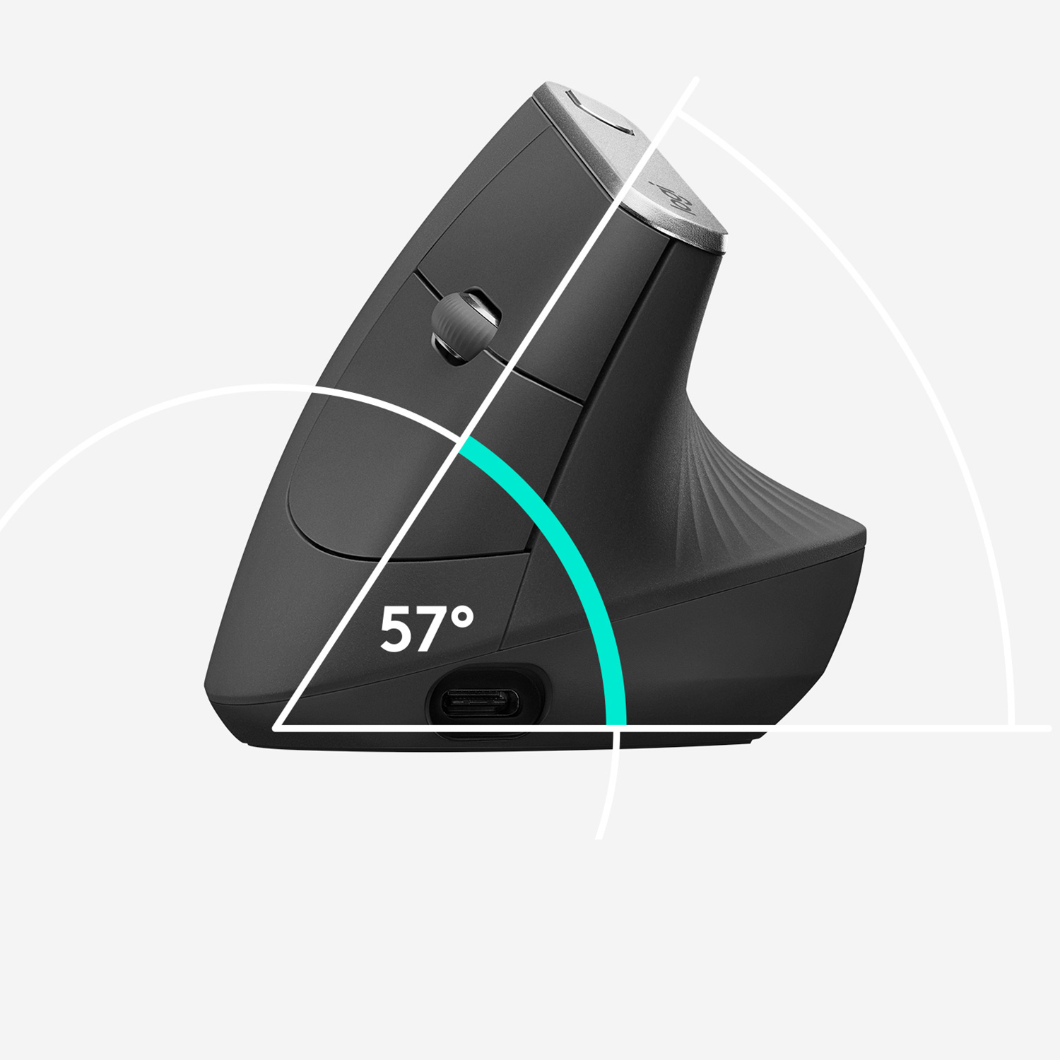 Draadloze Muis Logitech 910-005448MX Vertical Ergonomic GRA