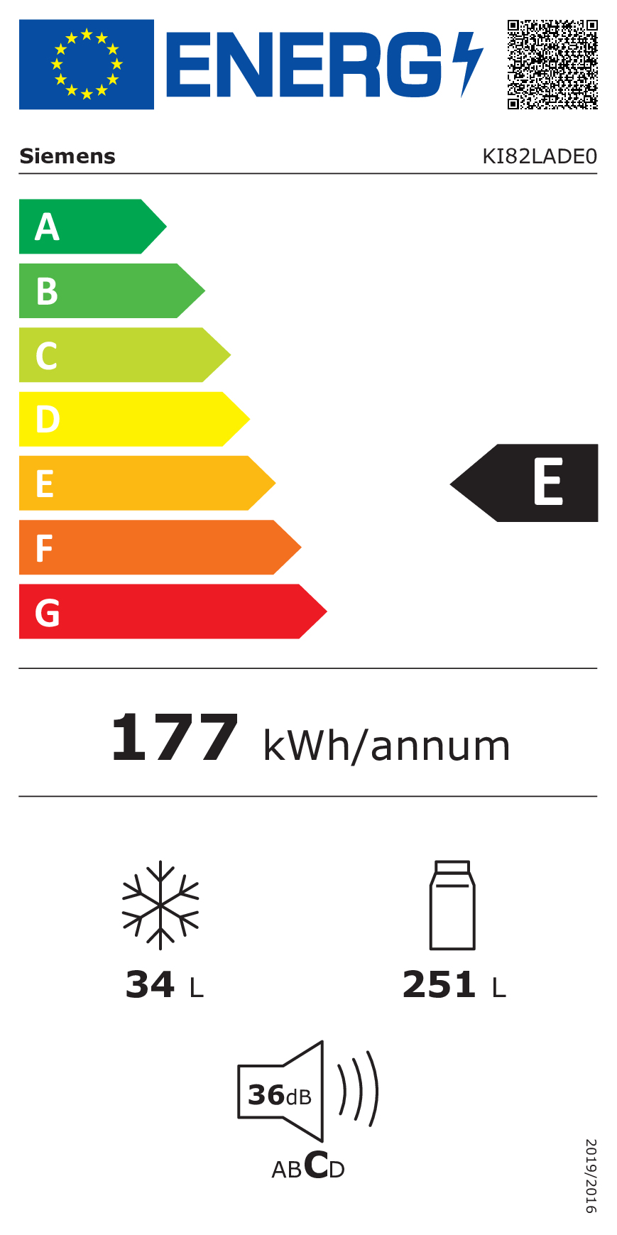 Siemens iQ500 KI82LADE0 frigo combine Intégré 285 L E Blanc