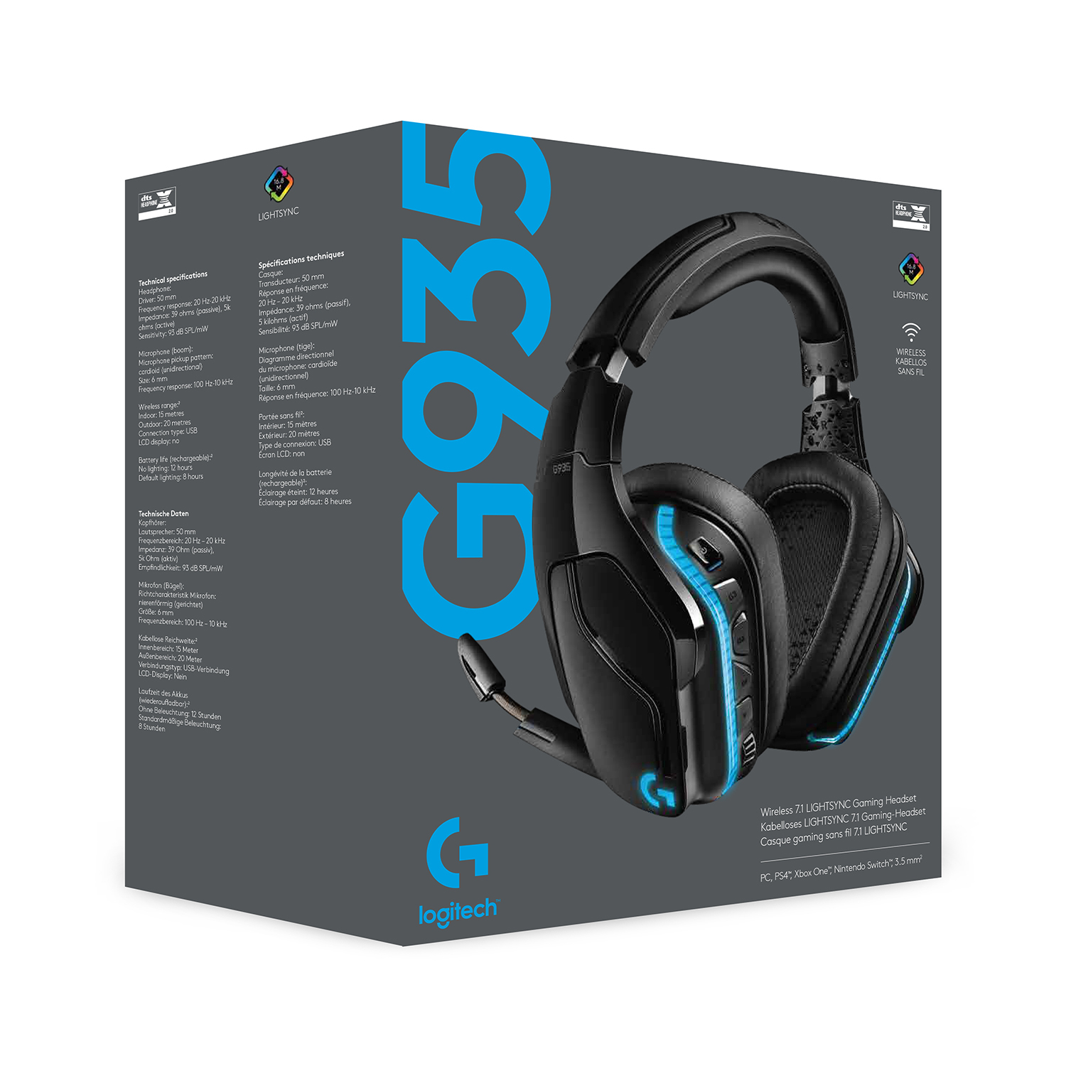 Logitech G G935 Wireless 7.1 Surround Sound LIGHTSYNC Gaming Headset