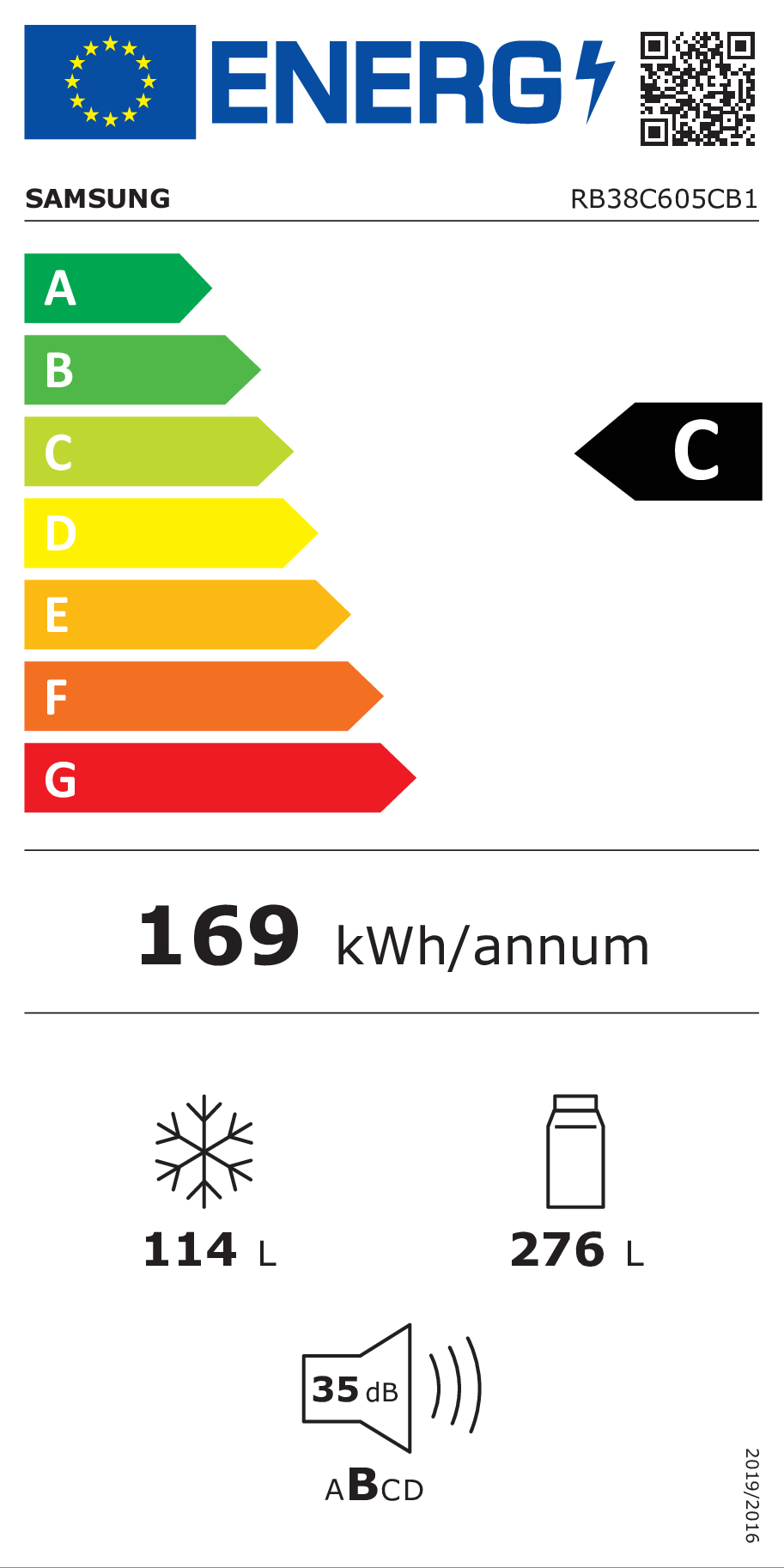 Samsung Réfrigérateur Combiné RB38C605CB1/EF