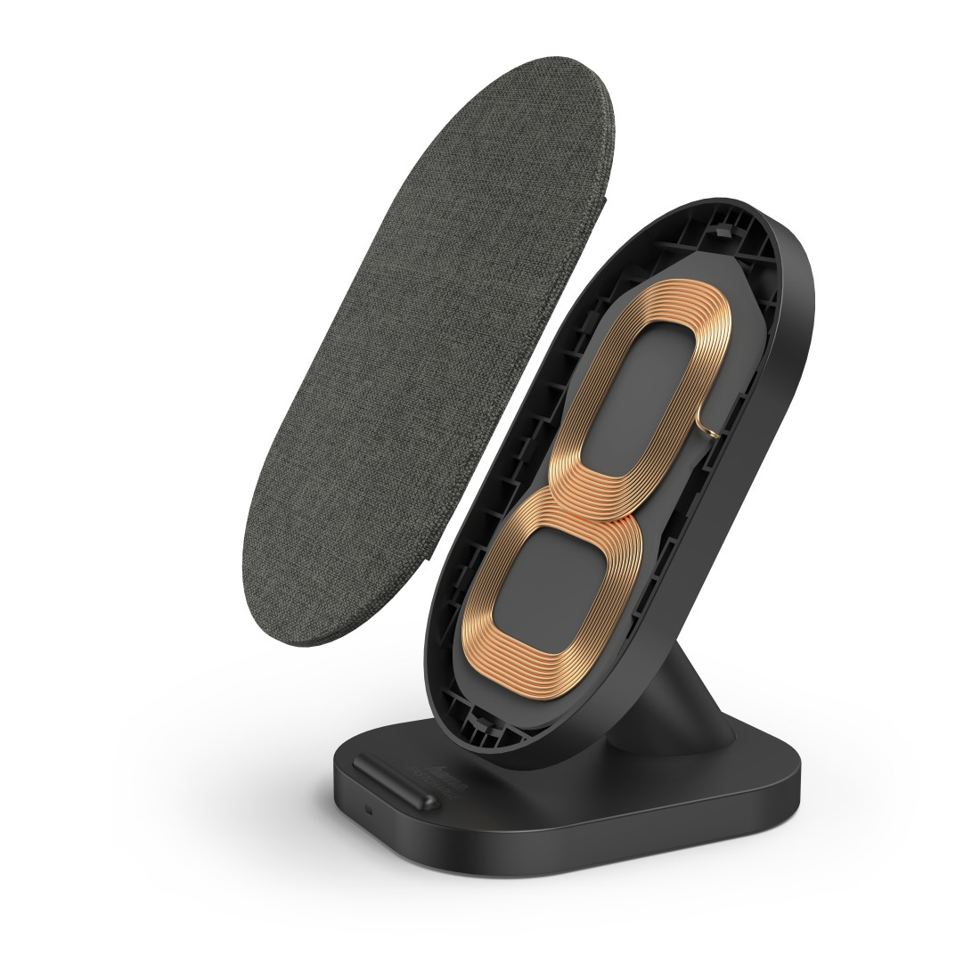 Hama QI-FC10S-Fabric Mobiele telefoon Zwart USB Draadloos opladen Snel opladen Binnen
