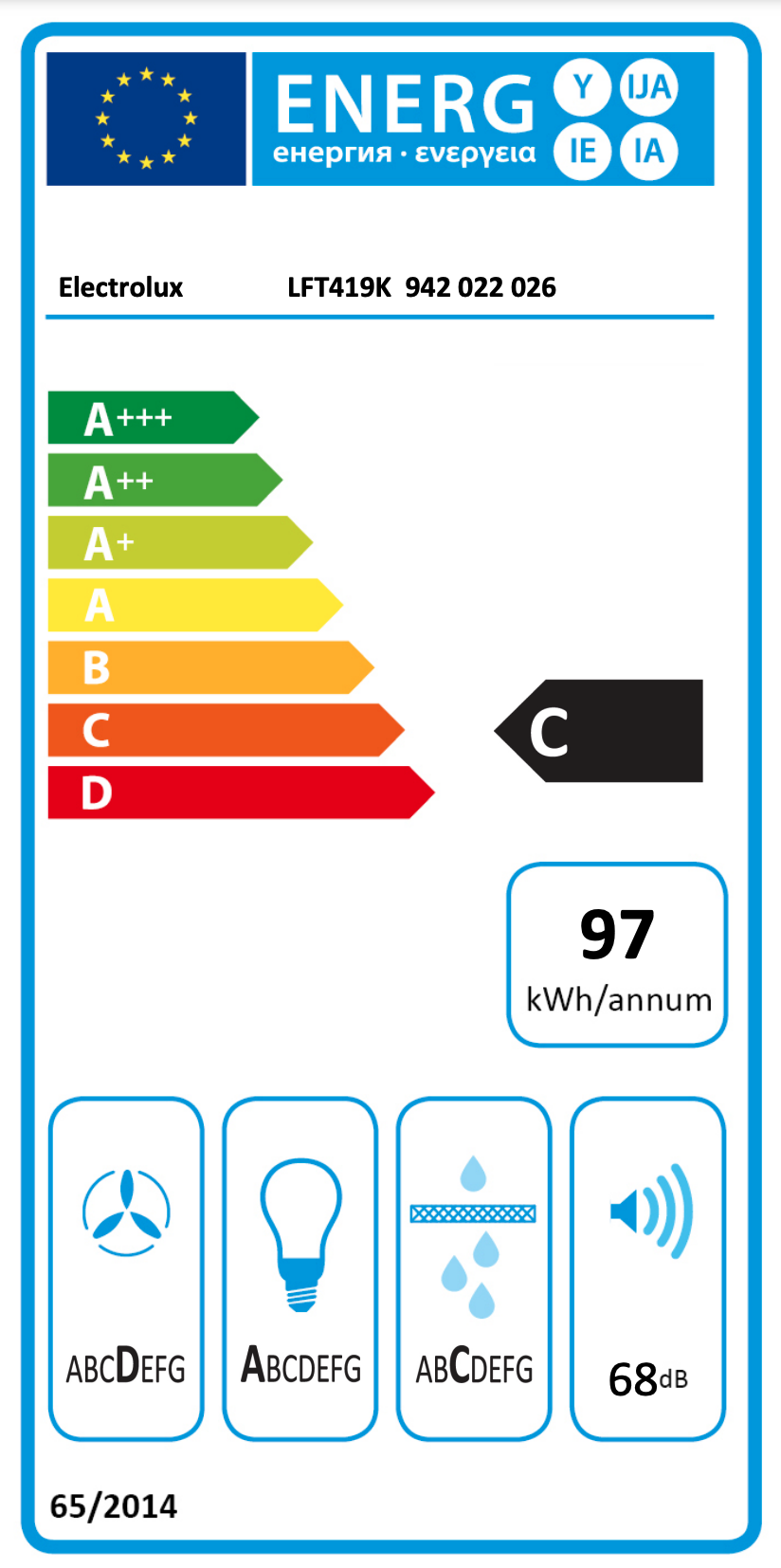 Dampkap BI ELECTROLUX LFT419K / C / 90cm