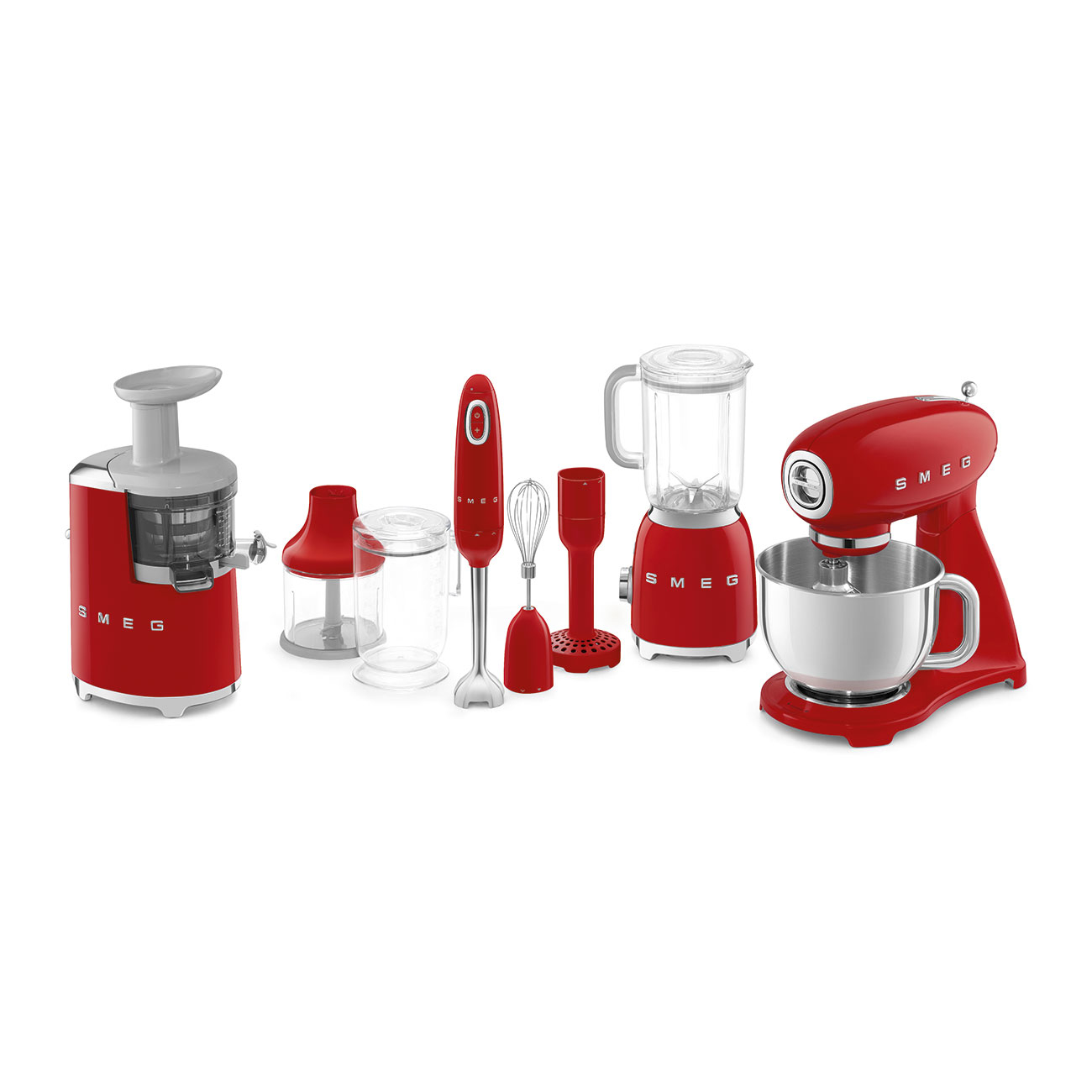 Keukenrobot SMEG SMF03RDEU 50's Style / Full Colour Rood