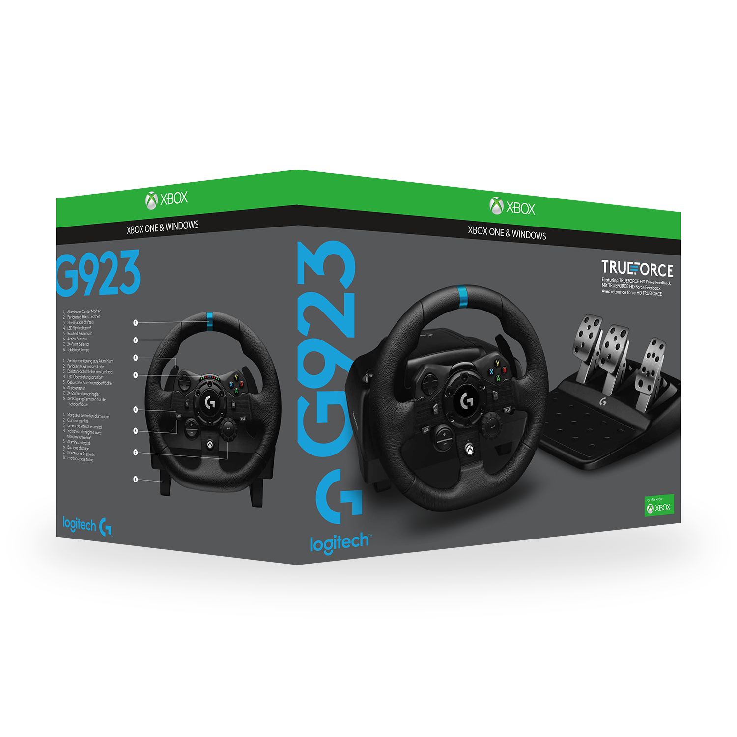 Logitech G G923 Zwart USB Stuurwiel & pedalen PC PS4