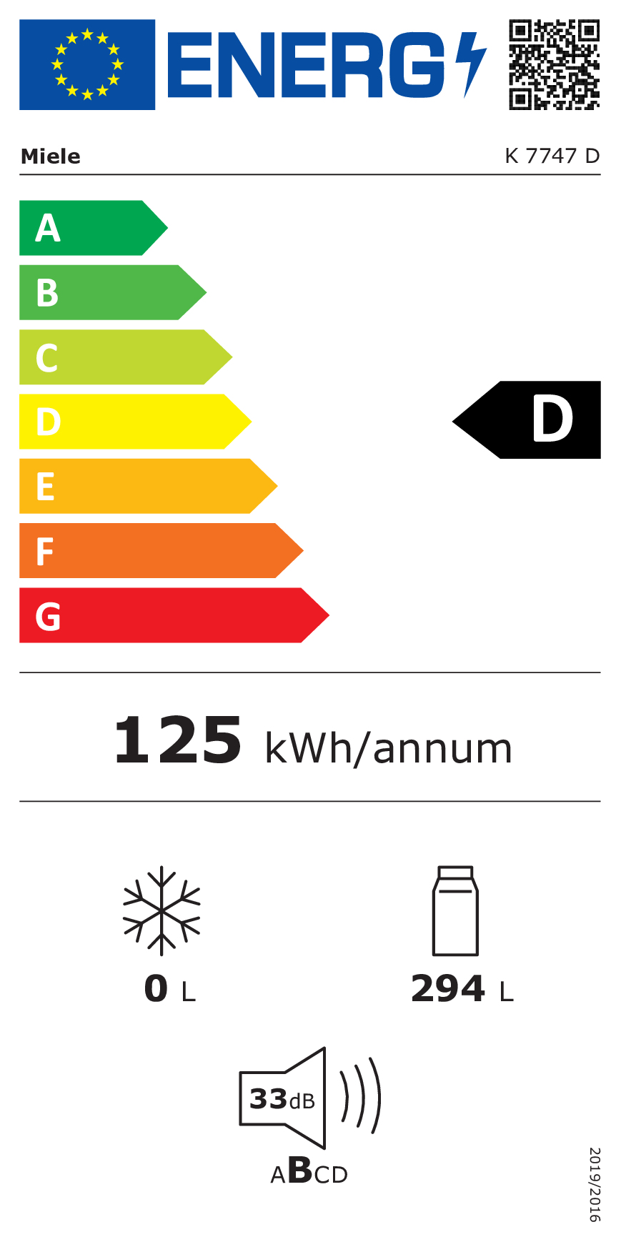 Miele Frigo congélateur encastrable K7747D