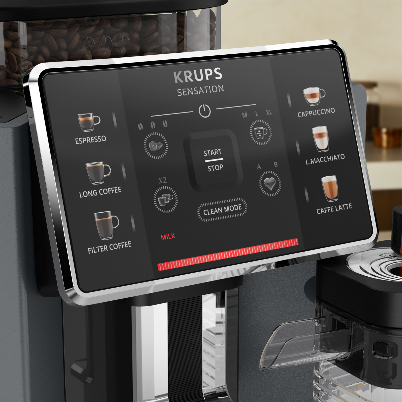 Espressomachine KRUPS EA912B10 Sensation Milk / M90