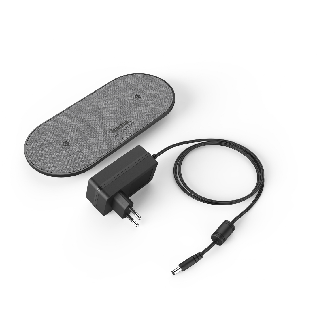 Batterijlader HAMA Draadloze oplader QI-FC10 zwart DUO
