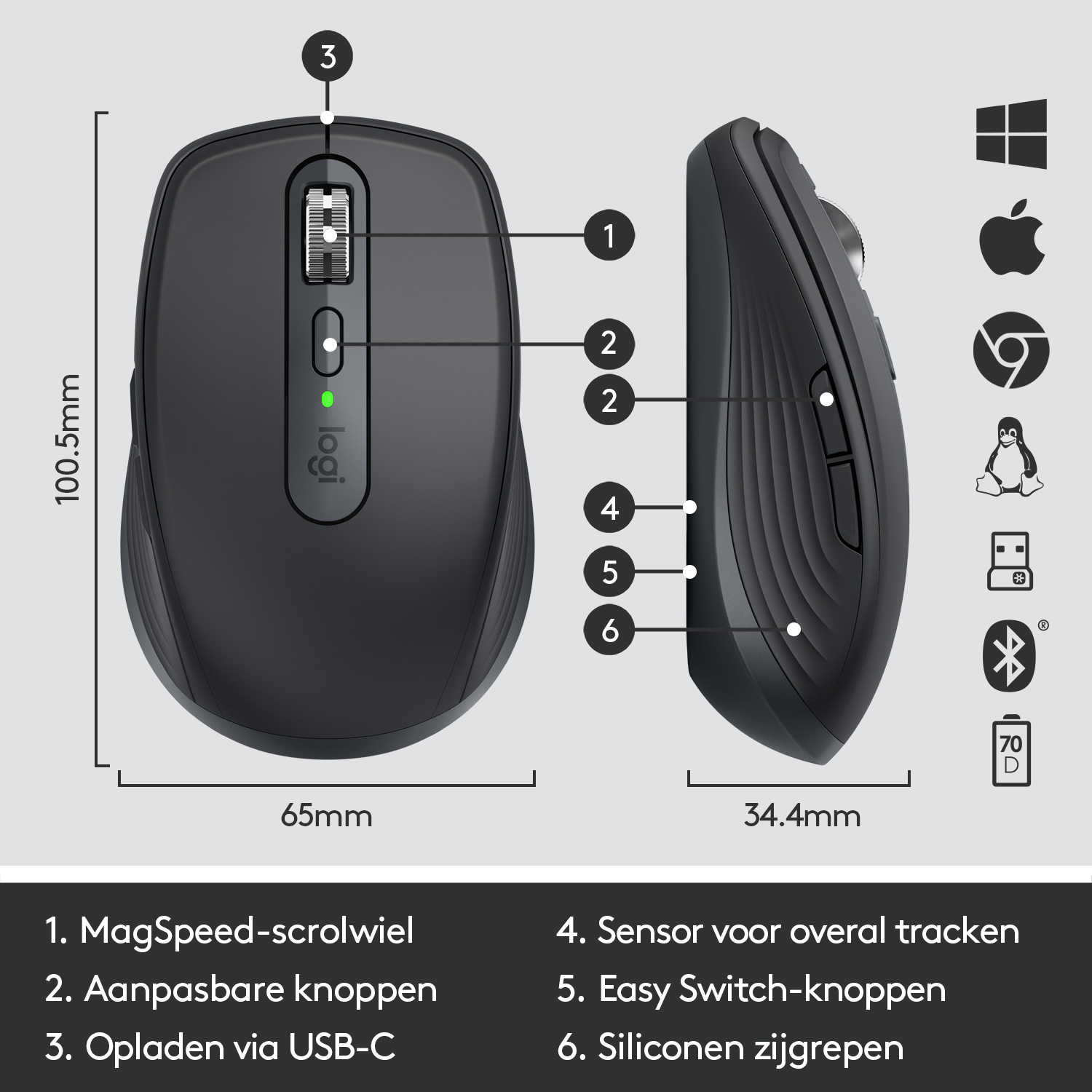 Draadloze Muis Logitech Anywhere 3Zwart