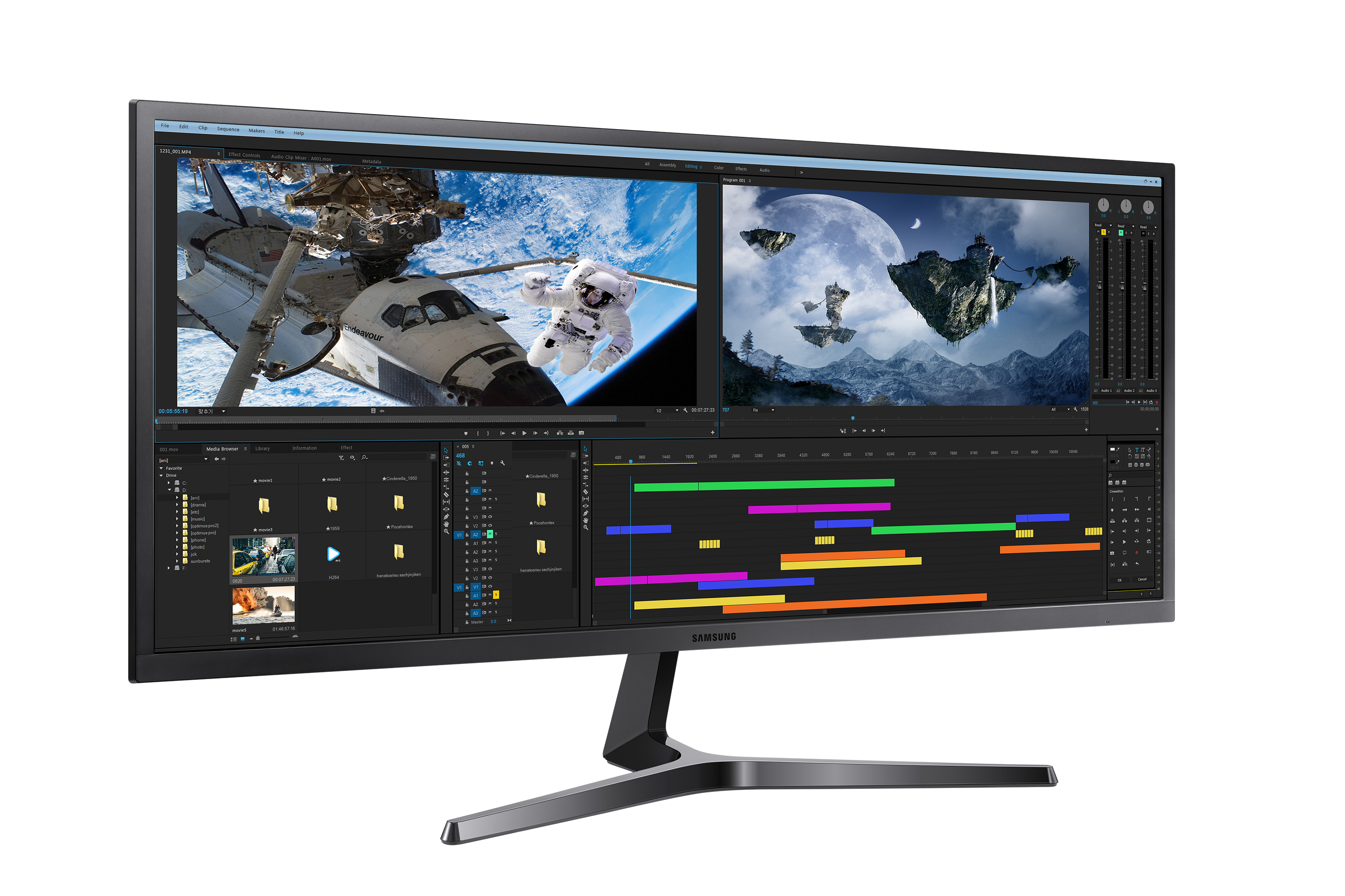 Monitor Samsung LS34J550WQUXEN QHD 21:9 60Hz Black