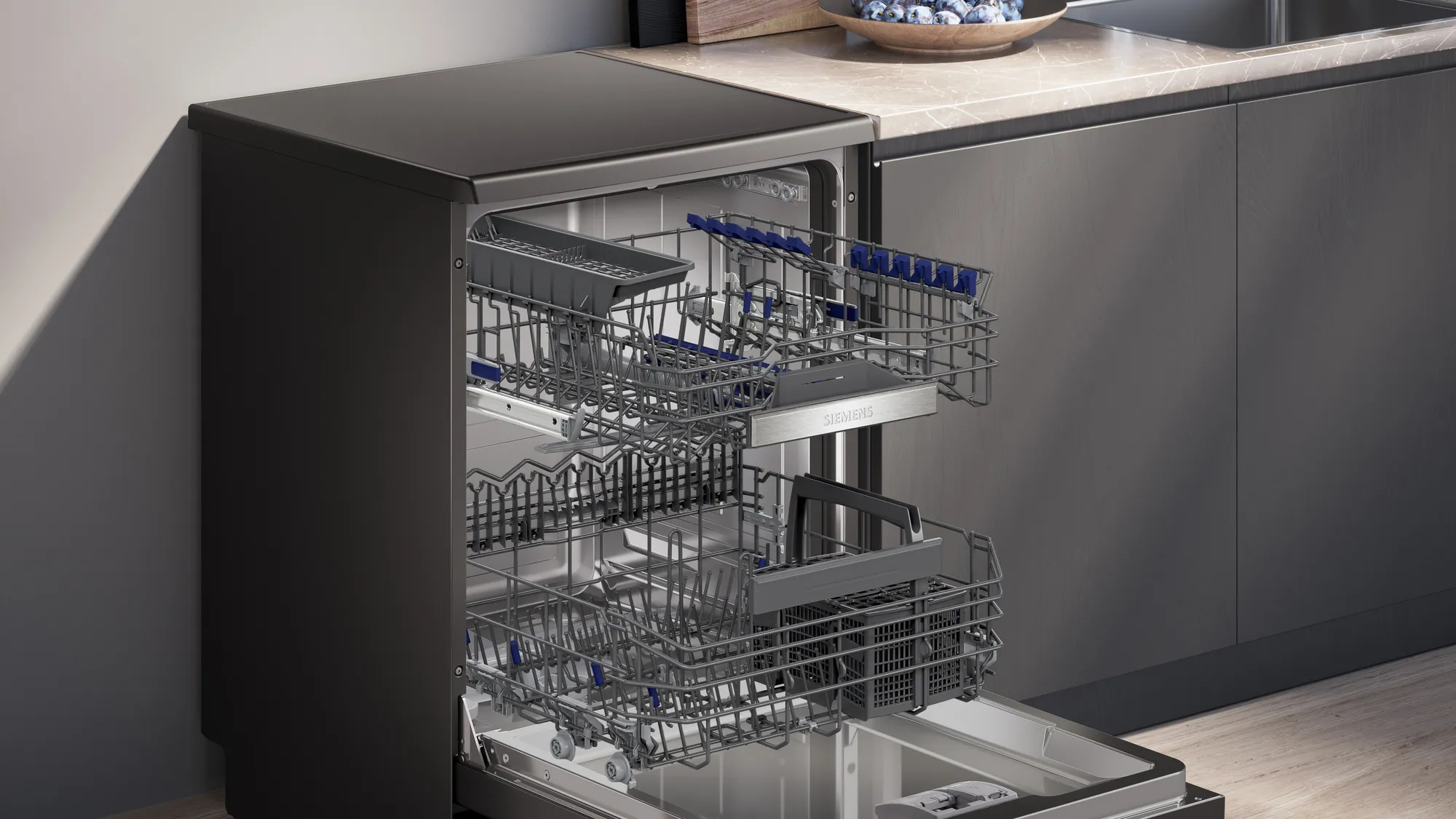 Vrijstaande vaatwas SIEMENS SN25EC20BE / B /60cm/ black inox