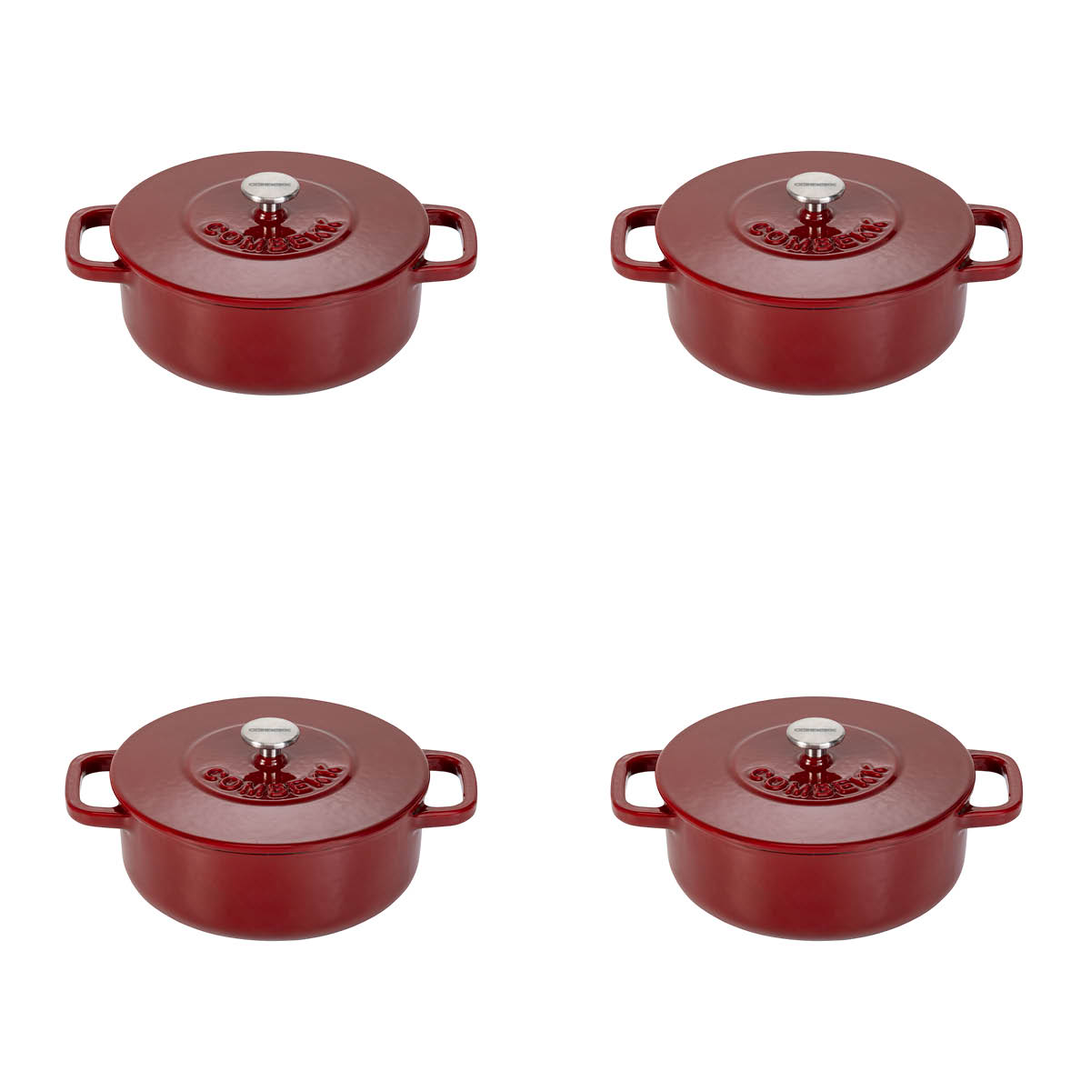 Mini-stoofpot COMBEKK 190412BX Dutch Oven - bordeaux - set/4
