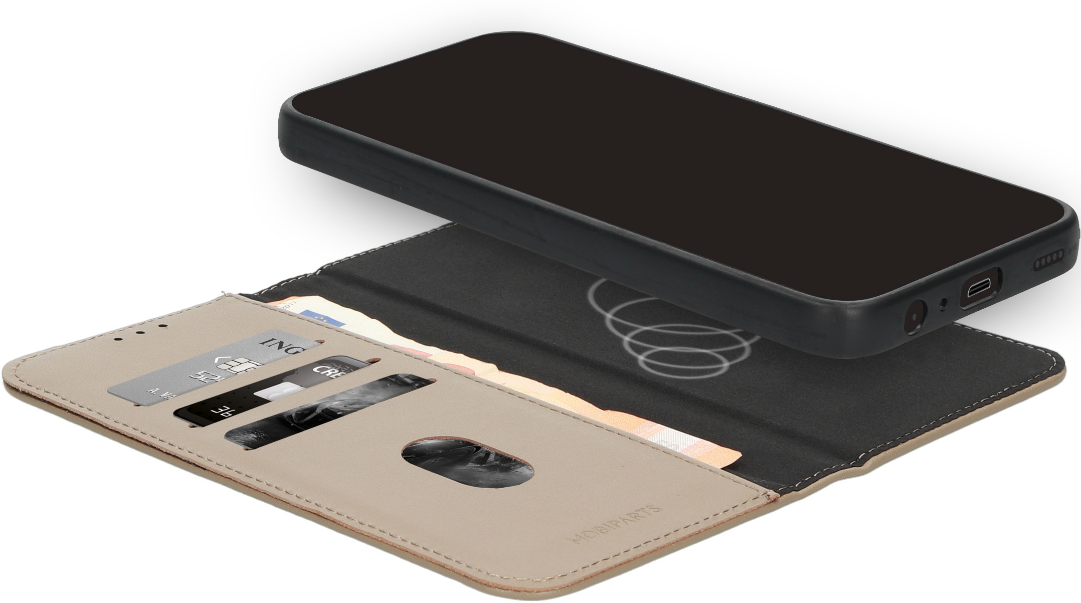 Mobiparts Leather 2 in1 Wallet Case Samsung Galaxy A55 Taupe