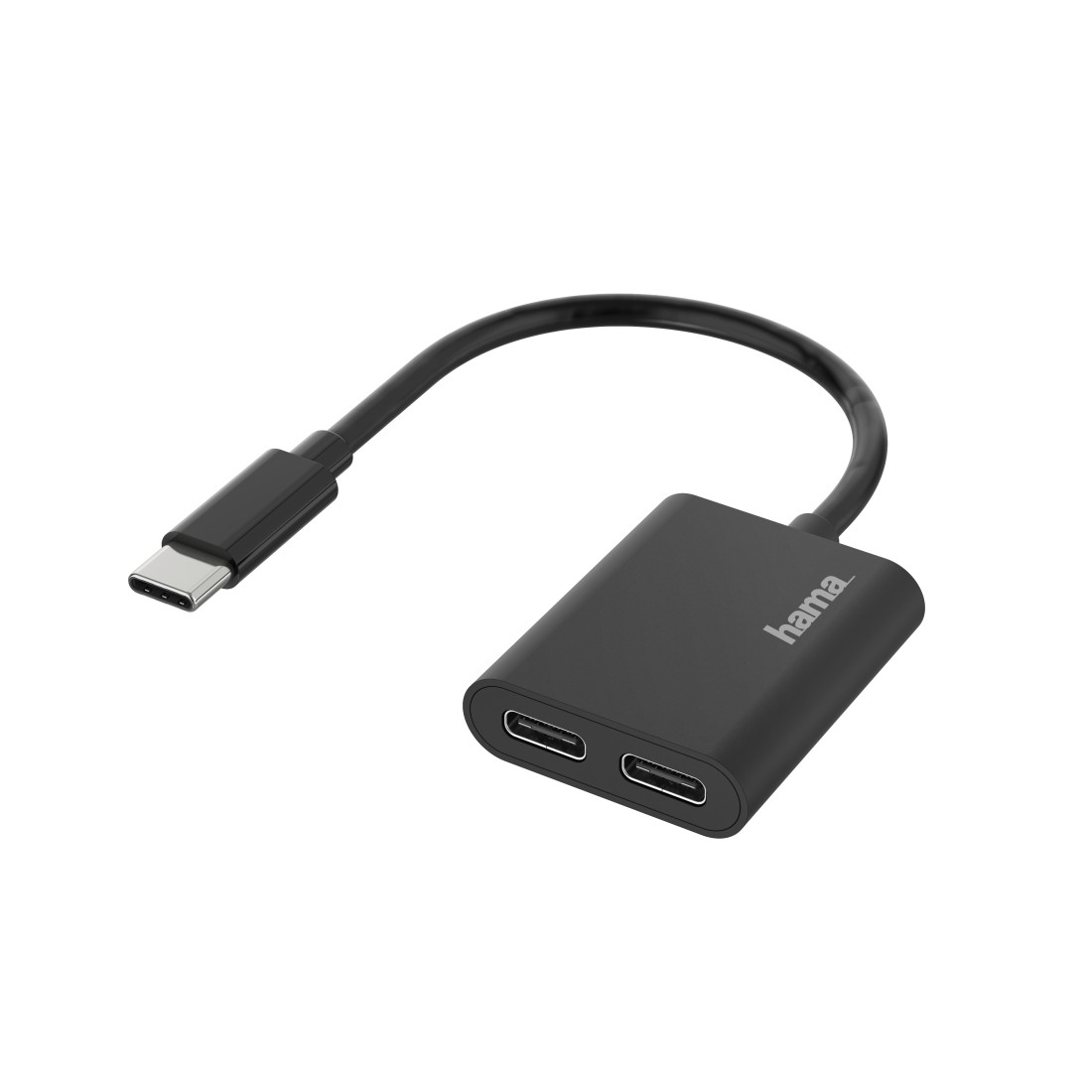 Hama Adaptateur audio, 2 en 1, fiche USB-C/2 ports USB-C, audio+chargement