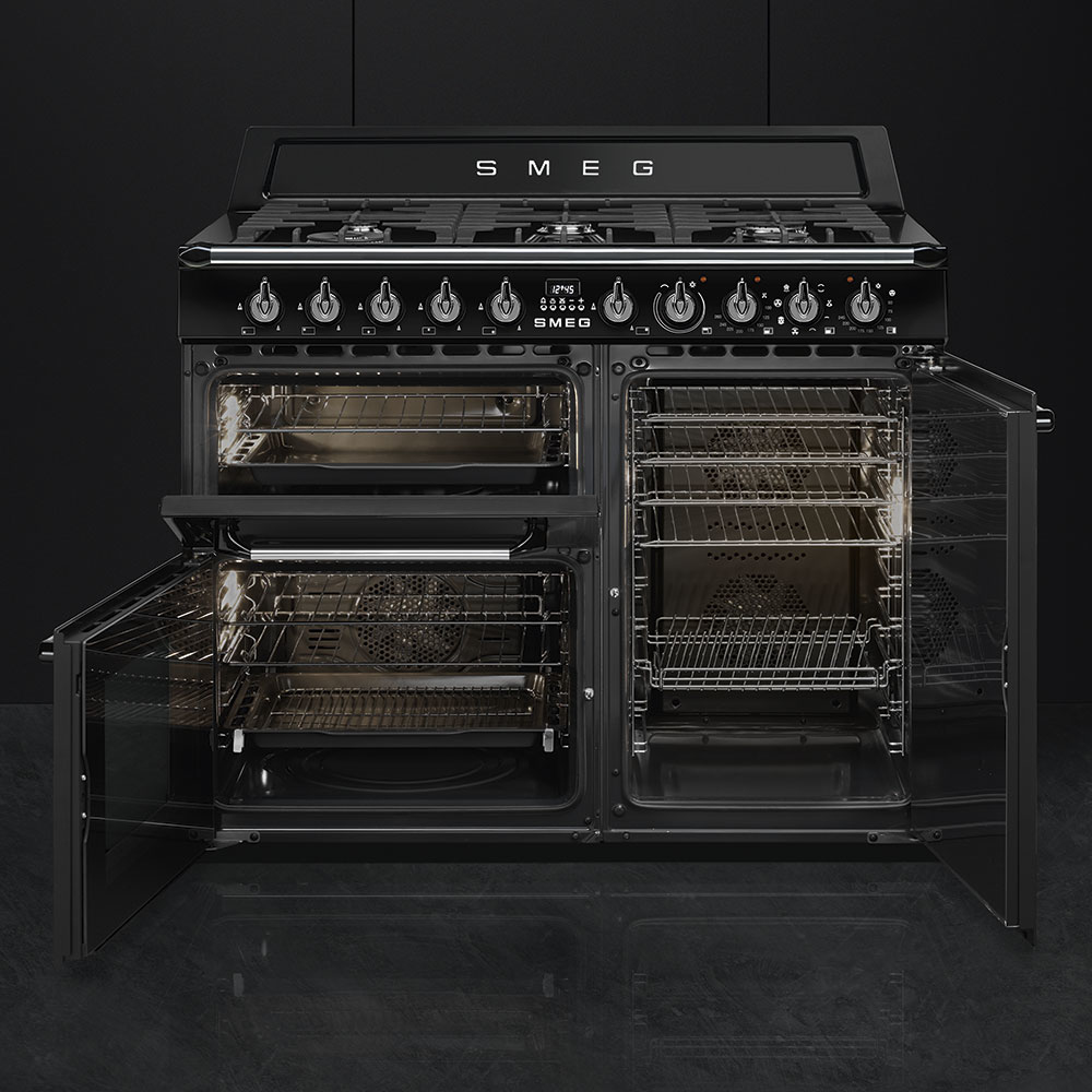 Smeg TR103BL fornuis Vrijstaand fornuis Electrisch Gaskookplaat Zwart A