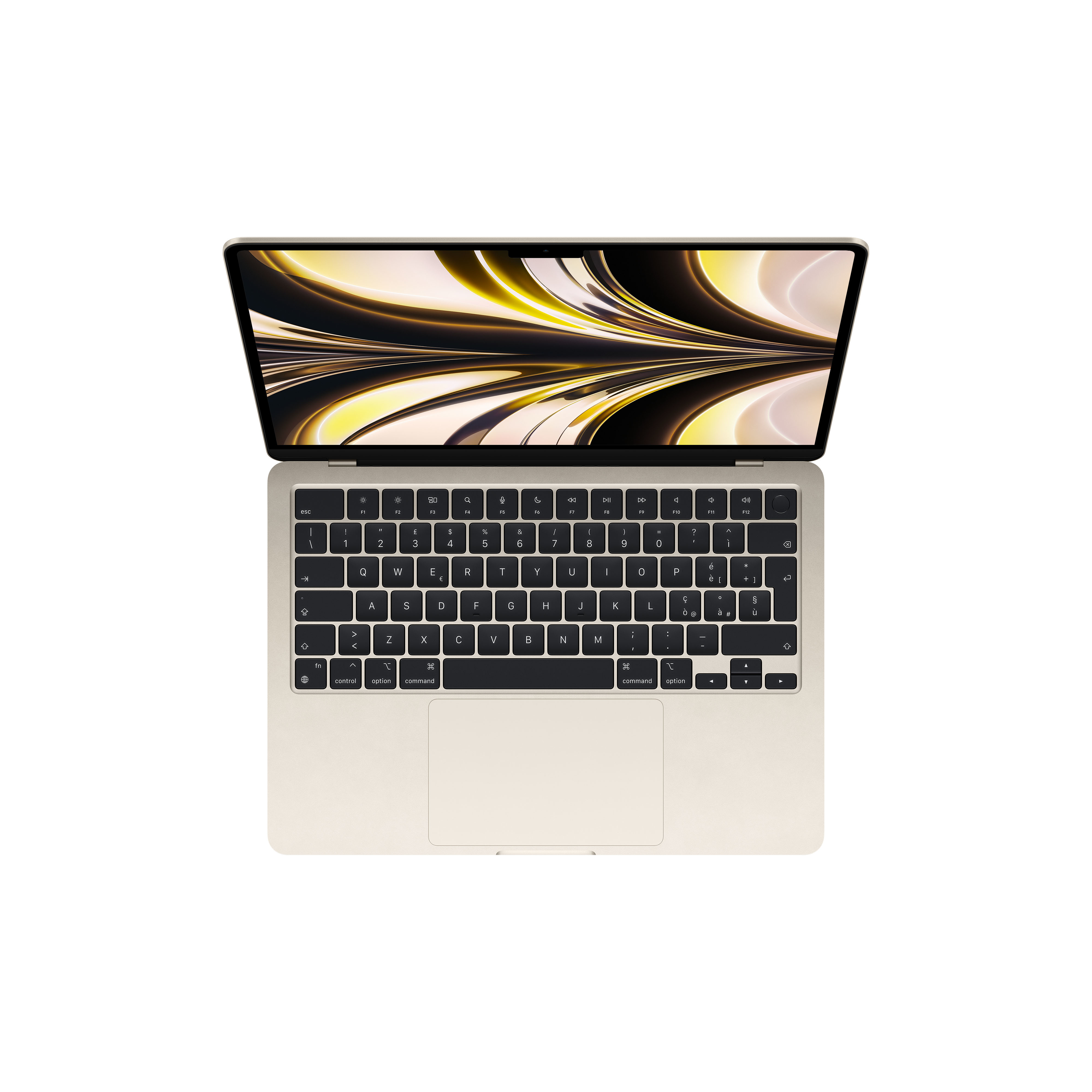 Apple MacBook Air Apple M M2 Ordinateur portable 34,5 cm (13.6") 8 Go 256 Go SSD Wi-Fi 6 (802.11ax) macOS Monterey Beige