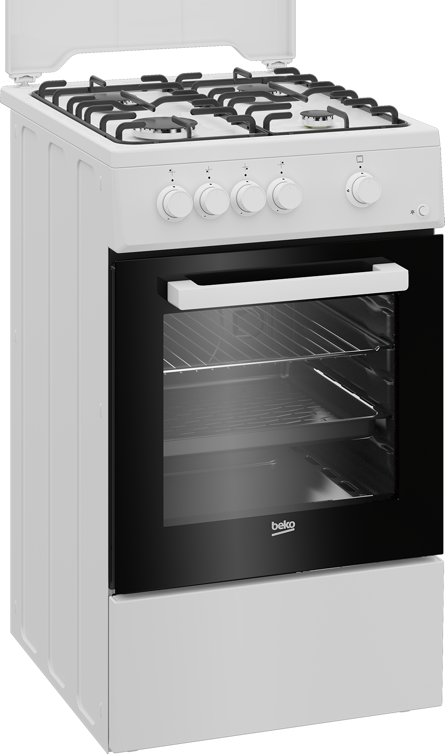 Beko FSG52020DW four et cuisinière Gaz Noir, Blanc