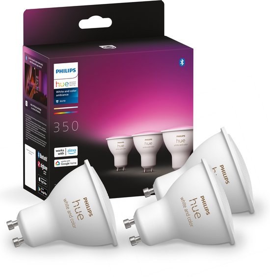 Lamp PHILIPS HUE White Color Ambiance GU10 3x