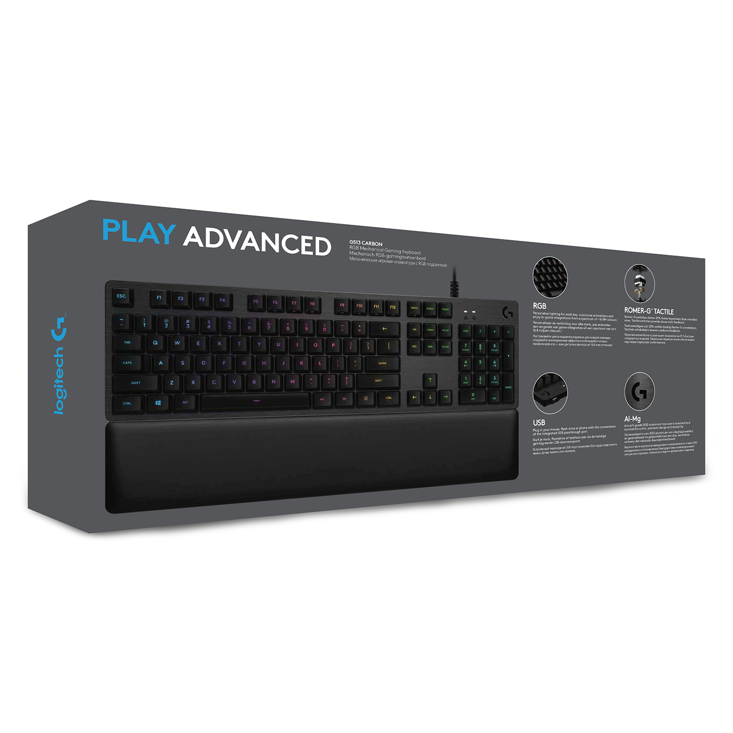 Logitech G G513 CARBON Mechanisch RGB-gamingtoetsenbord