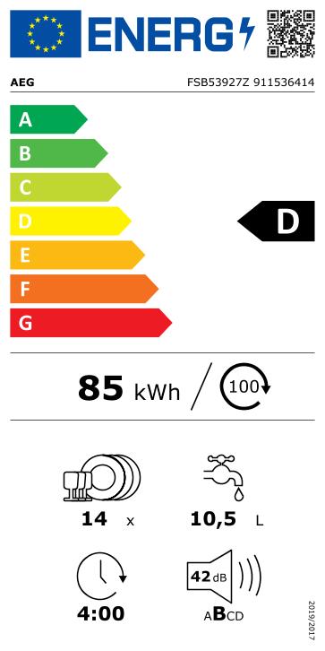 Vaatwasser BI AEG FSB53927Z / VI / A+++/ 42dB / Besteklade