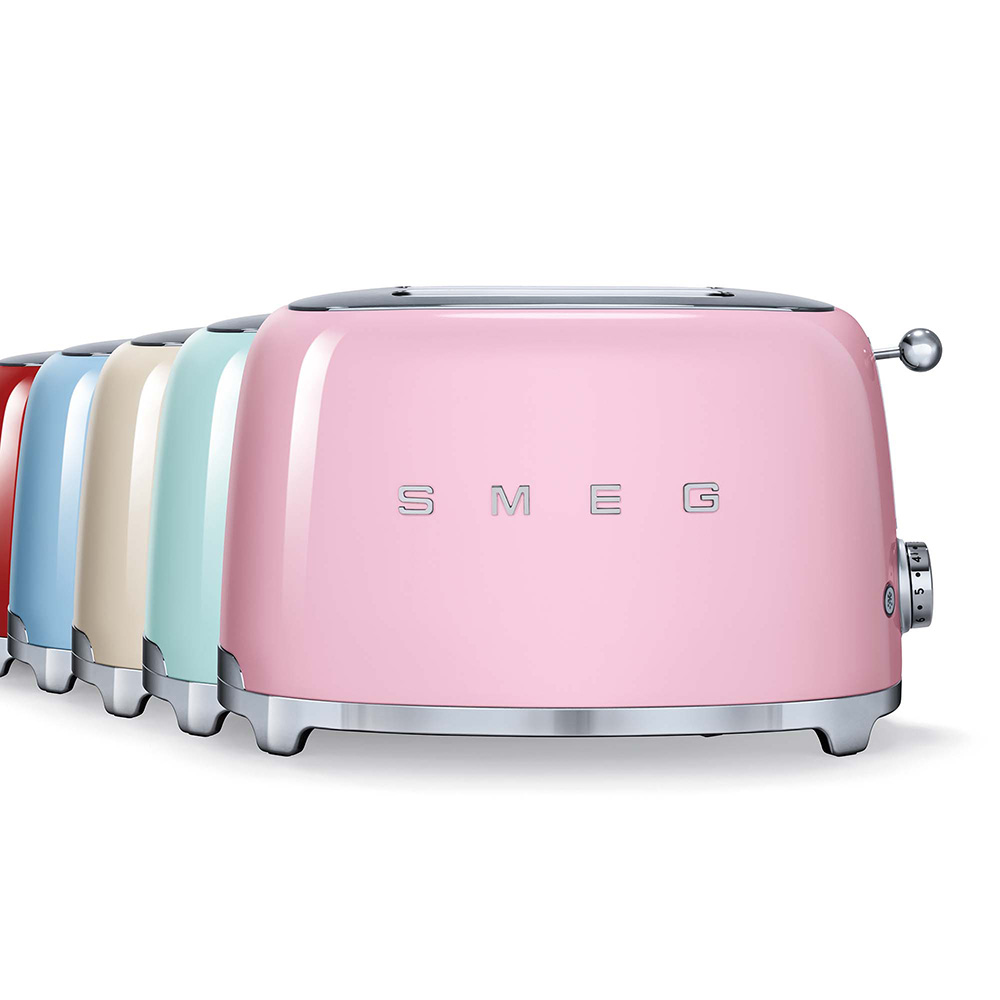 Smeg grille-pain rose TSF01PKEU