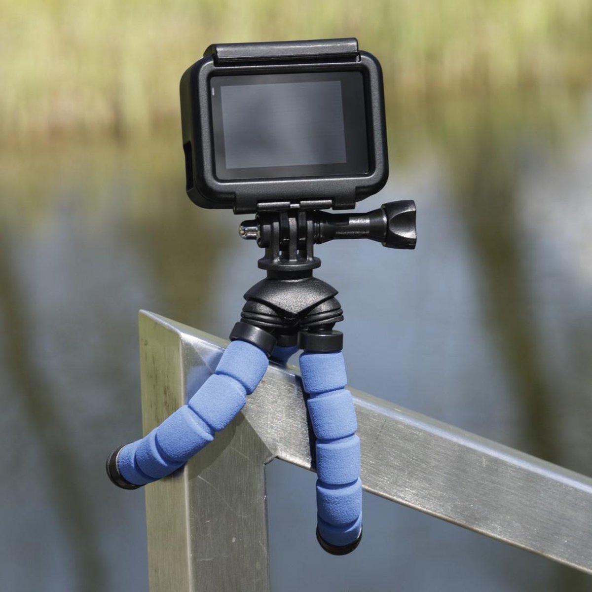 Ministatief  Flex  voor smartphone en GoPro, 14 cm, blauw