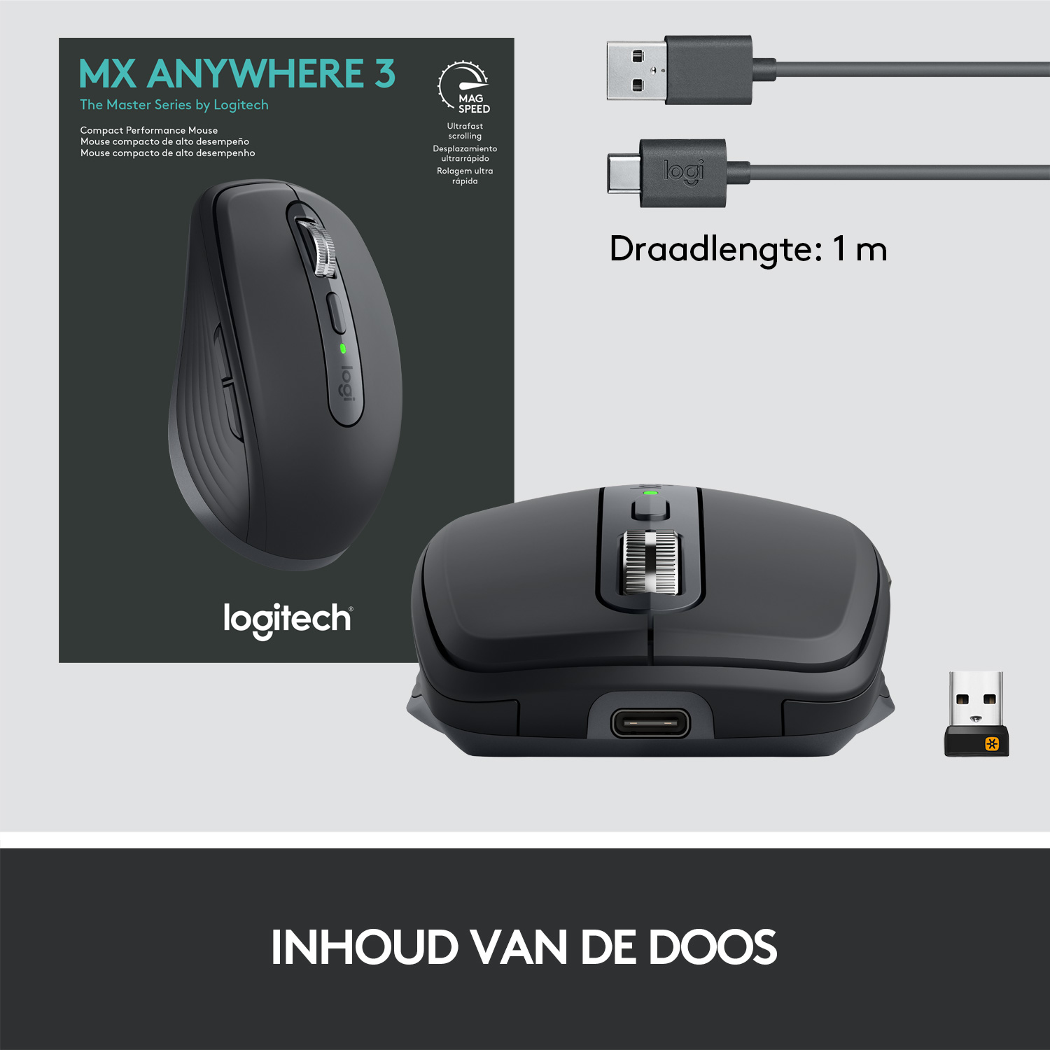Draadloze Muis Logitech Anywhere 3Zwart
