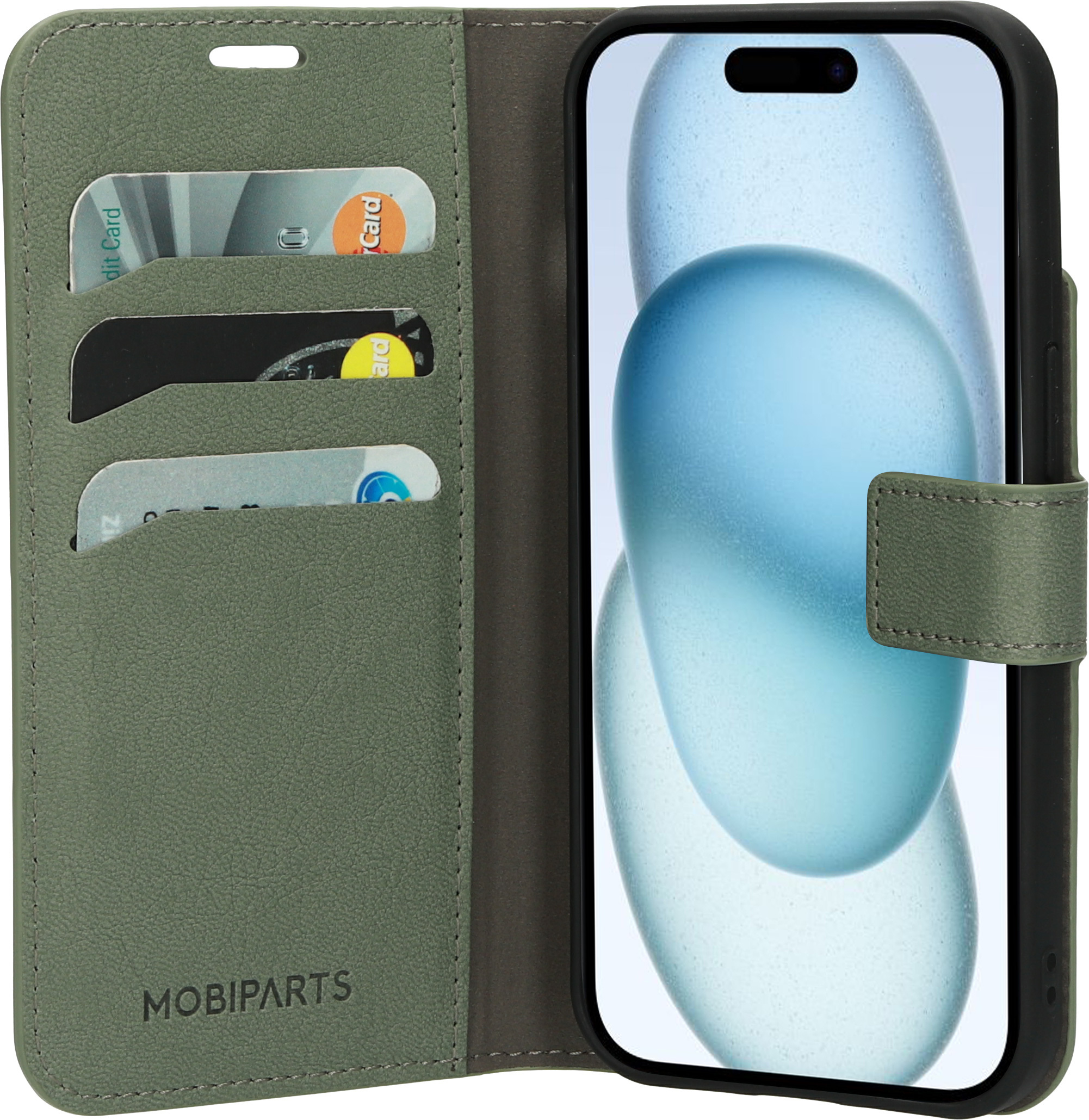 Mobiparts Classic Wallet Case Apple iPhone 15 Green