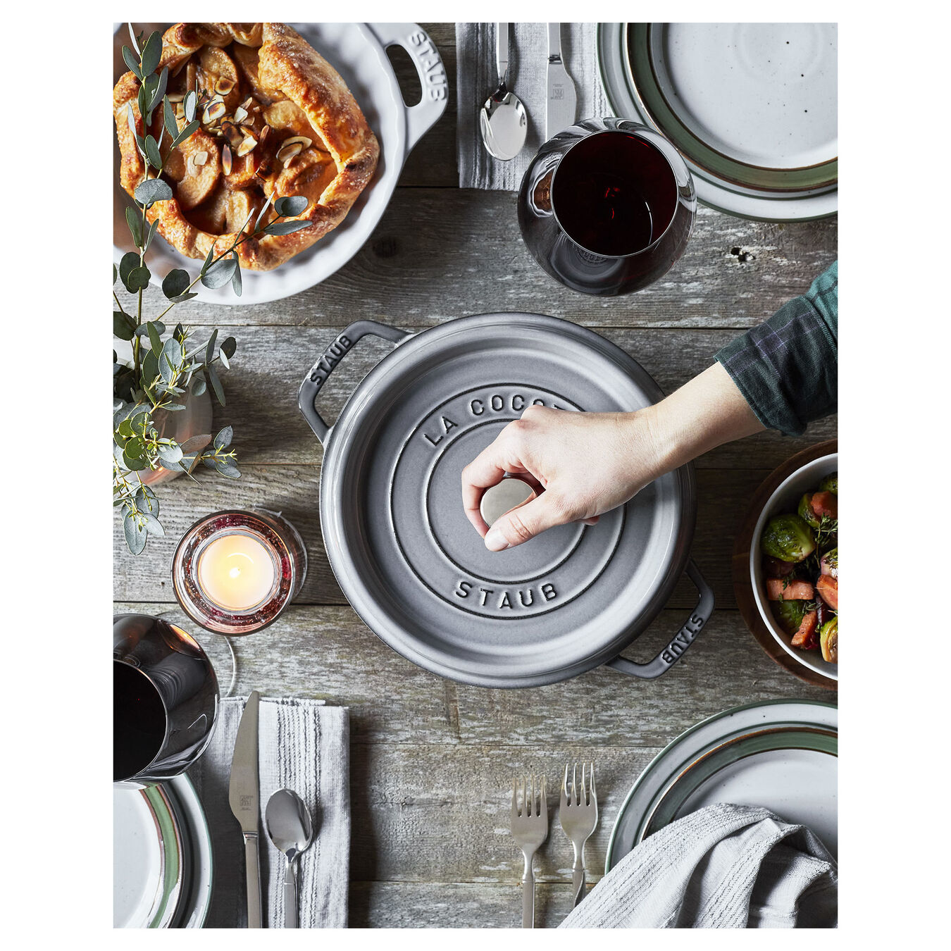 Ronde Cocotte STAUB 1102418 Grafietgrijs - 24cm - 3,8L