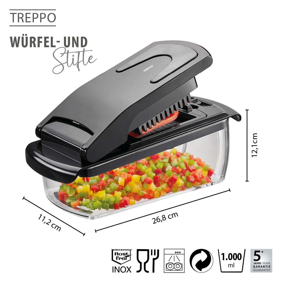 Blokjes- en reepjessnijder GEFU 40.GF89471 Treppo