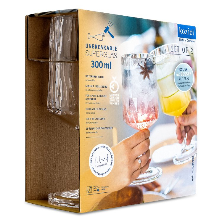 Glas KOZIOL 4401535 Superglas ClubNo. 4 300ml (2pcs)