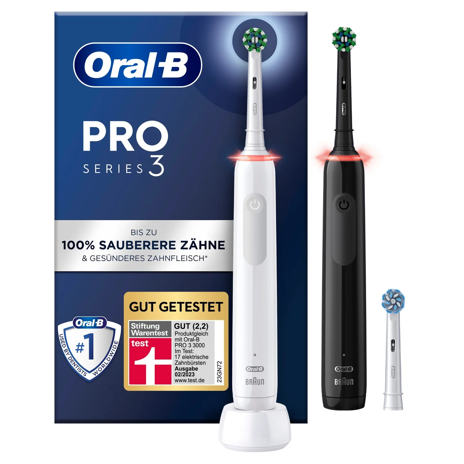 Tandenborstel Braun Oral-B Pro 3 3900 Duo Zwart/ Wit