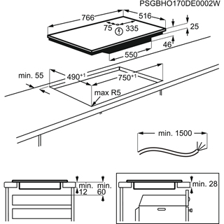 Inductiekookplaat AEG IKB84443XB / 80cm / Maxi-Sense