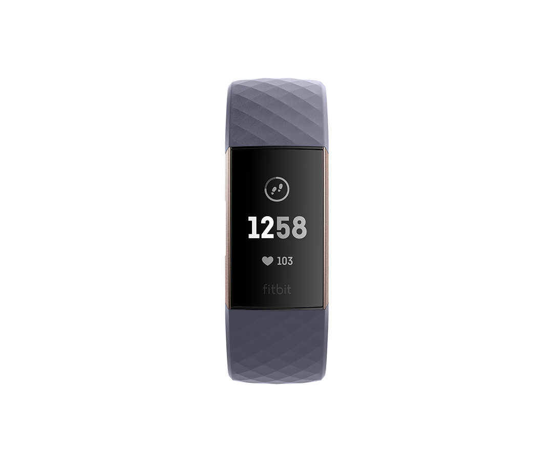 Fitbit Charge 3 OLED Polsband activiteitentracker Grijs, Roségoud