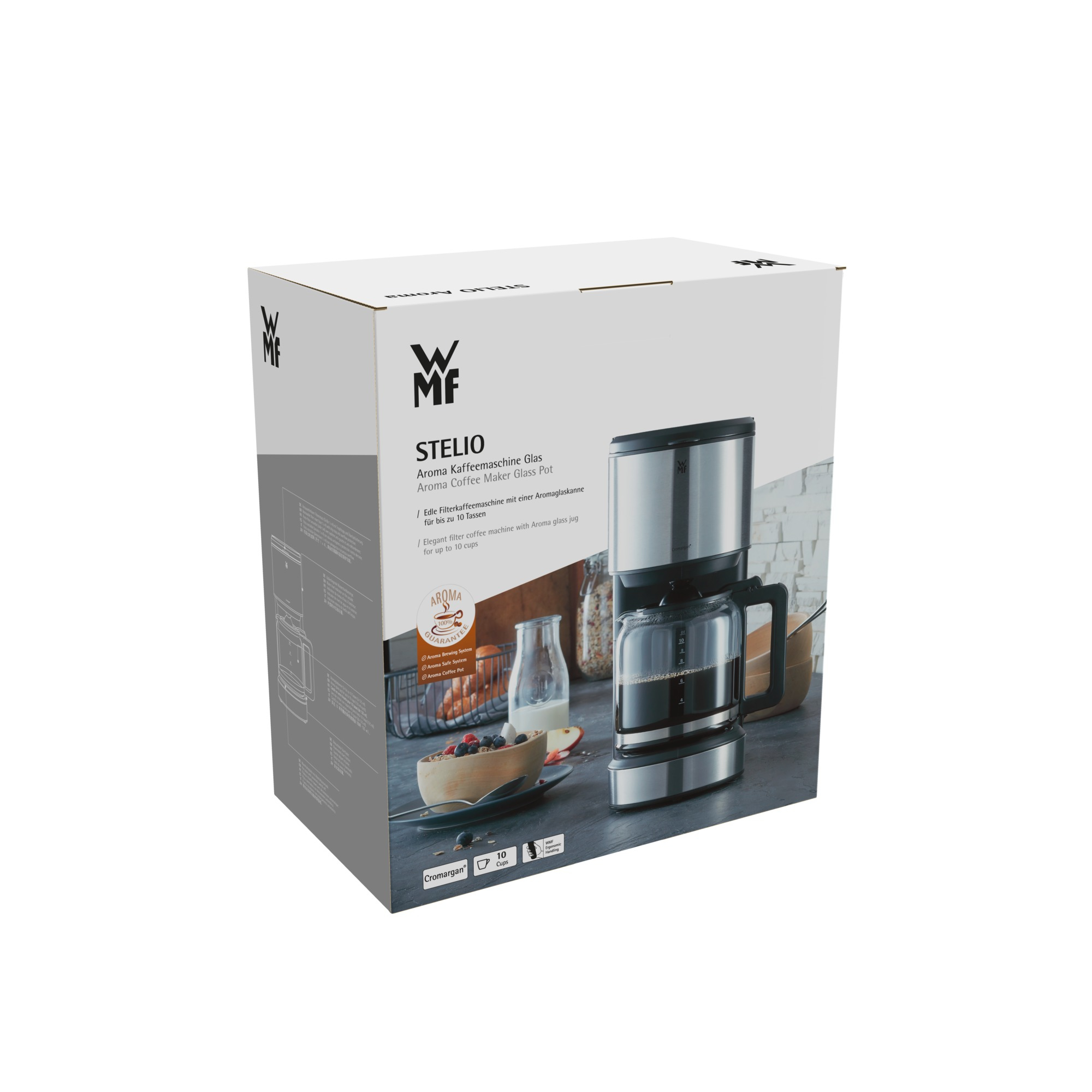 WMF Stelio 0412150011 412150011 Koffiezetapparaat met glazen aromakan