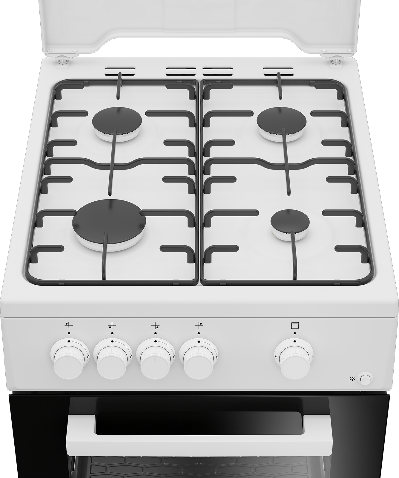 Beko FSG52020DW four et cuisinière Gaz Noir, Blanc