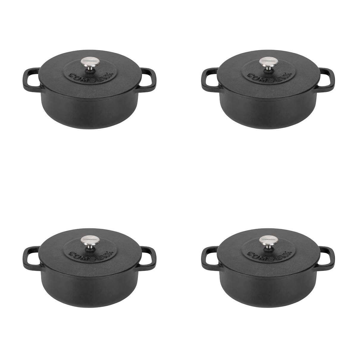 Mini-stoofpot COMBEKK 190412BL Dutch Oven - zwart - set/4