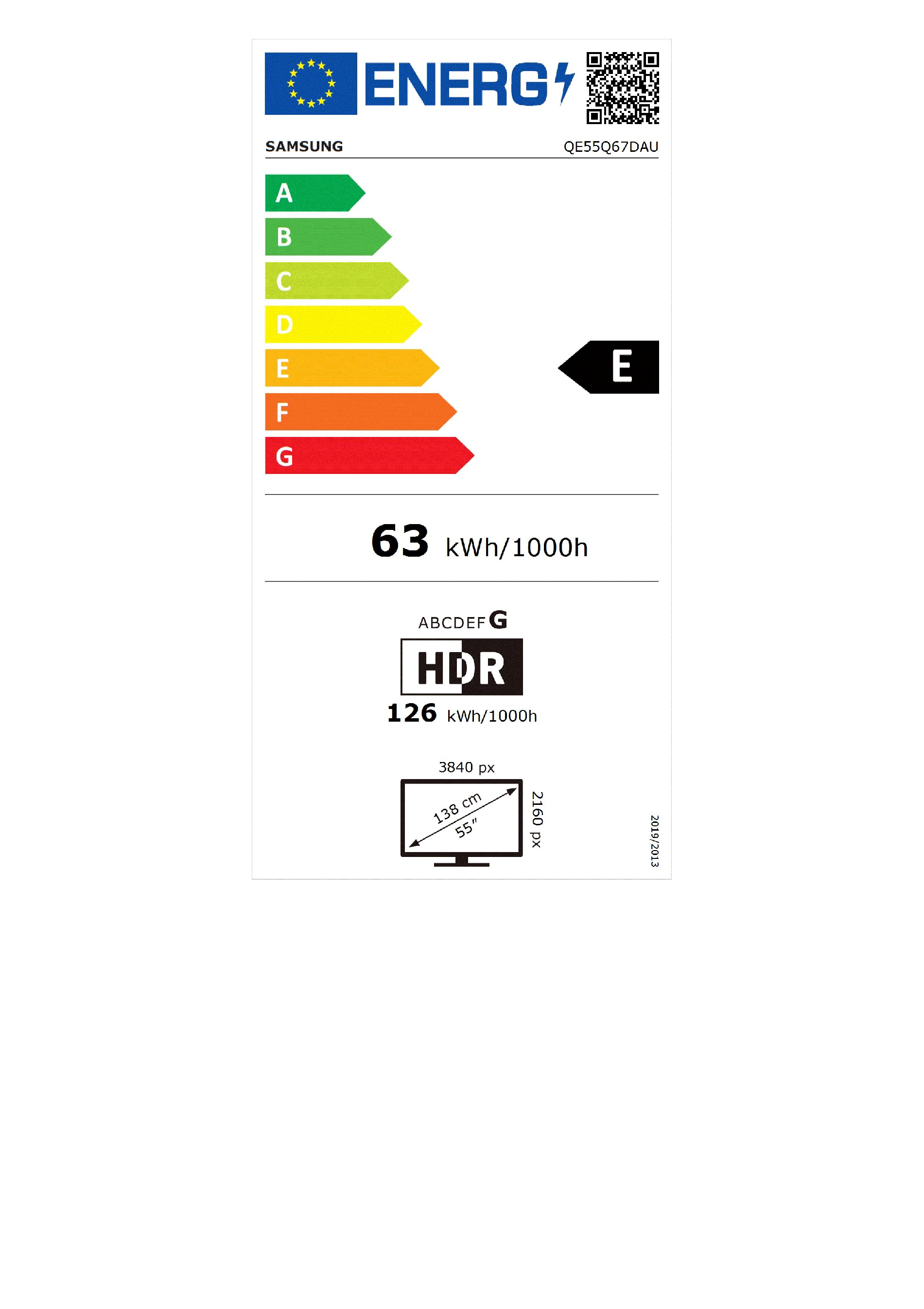 QLED TV SAMSUNG QE55Q67DAUXXN